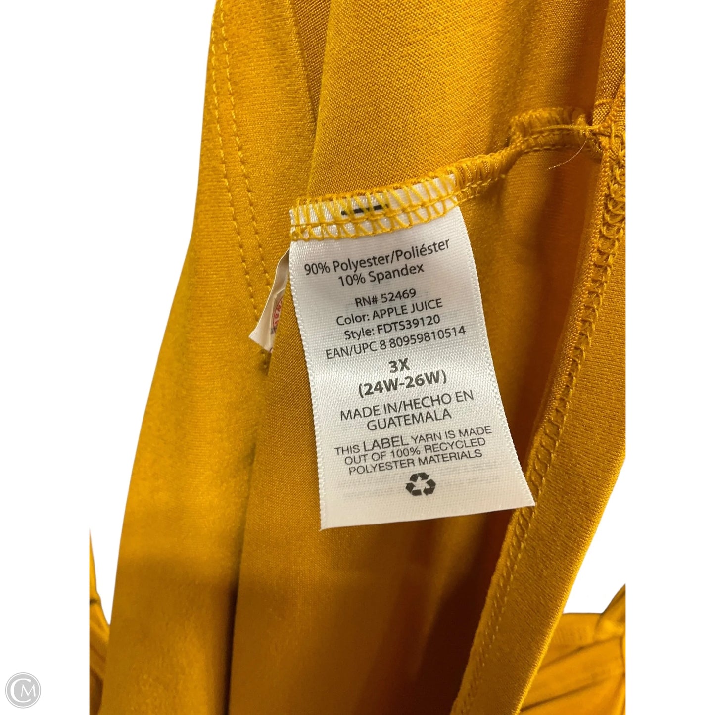 Top Cami By Terra & Sky In Yellow, Size: 3x