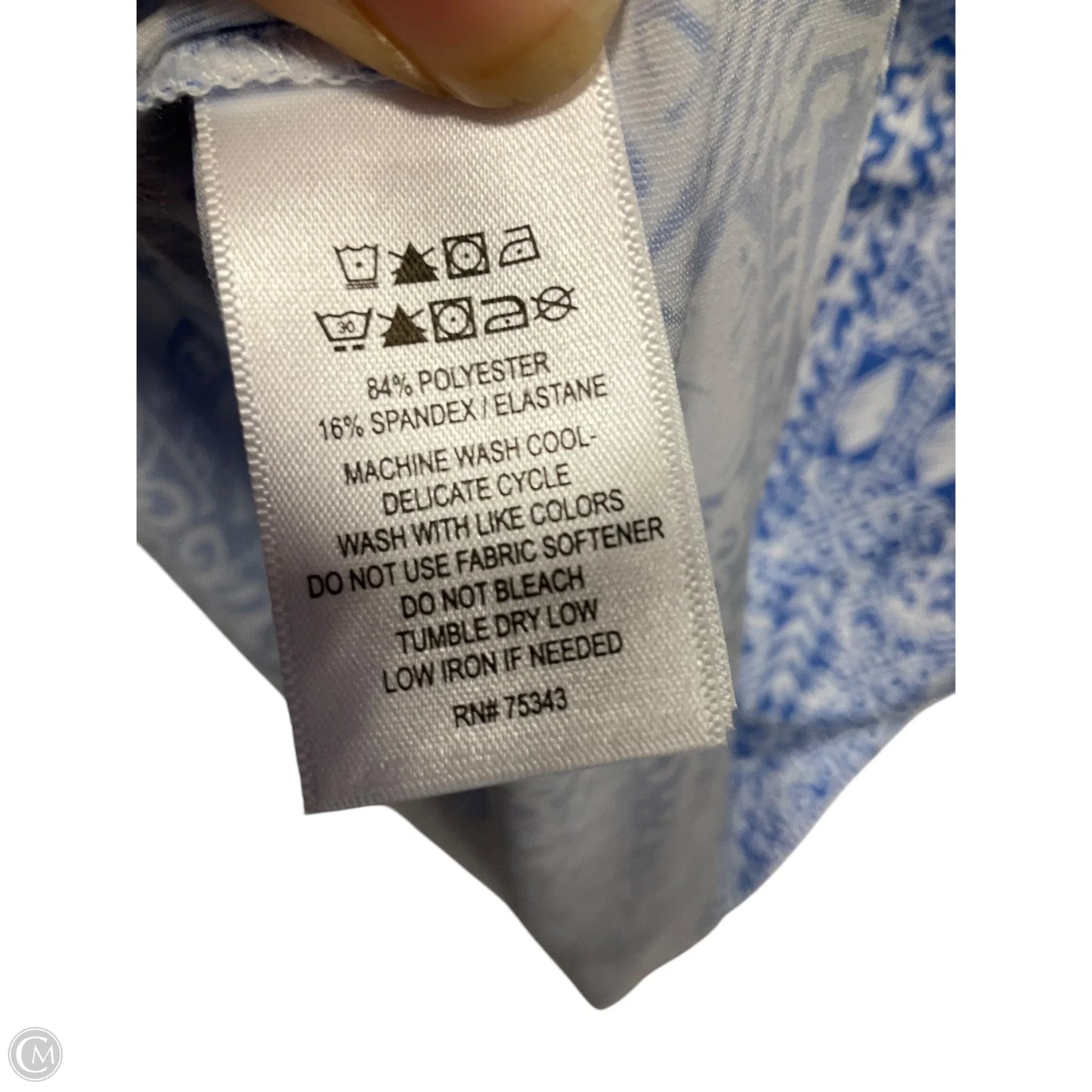 Athletic Tank Top By Sigrid Olsen In Blue & White, Size: L