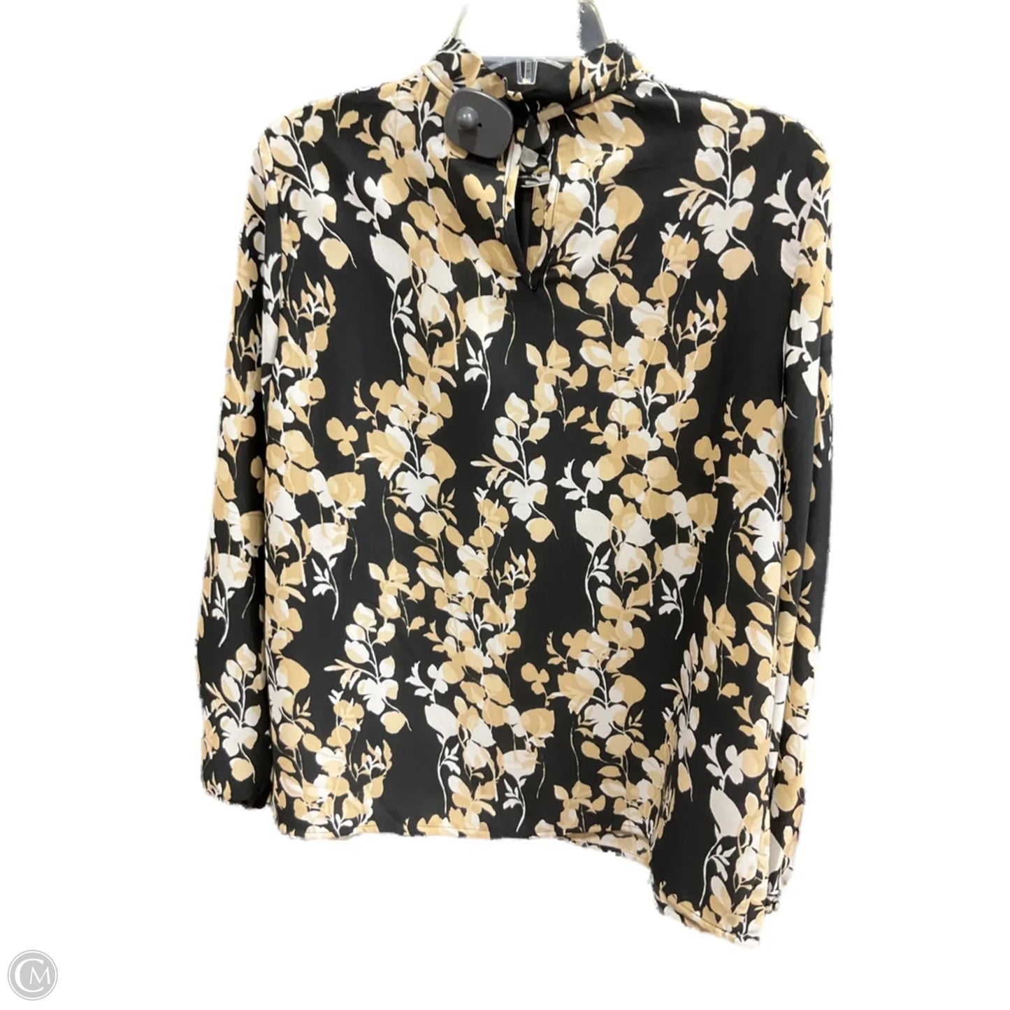 Top Long Sleeve By Clothes Mentor In Black & Tan, Size: M