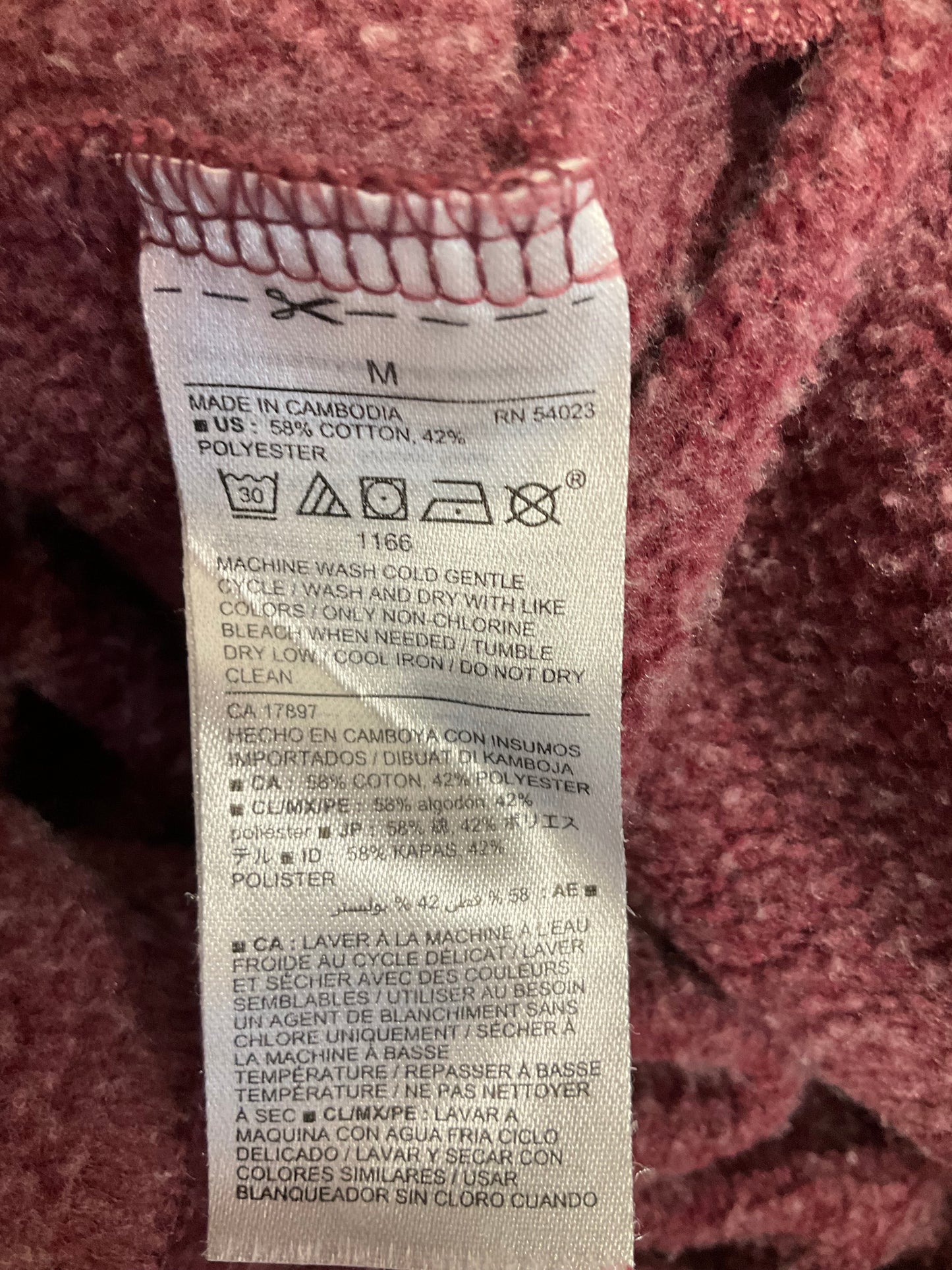 Athletic Sweatshirt Hoodie By Old Navy In Red, Size: M