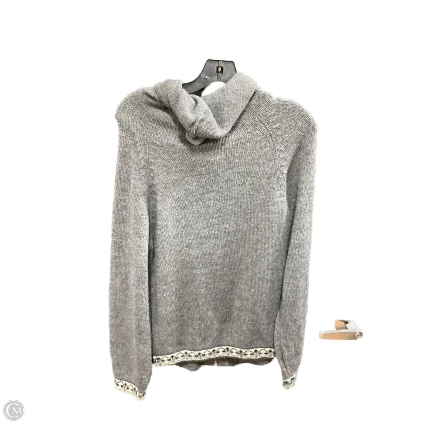Sweater Cardigan By Clothes Mentor In Grey & White, Size: S