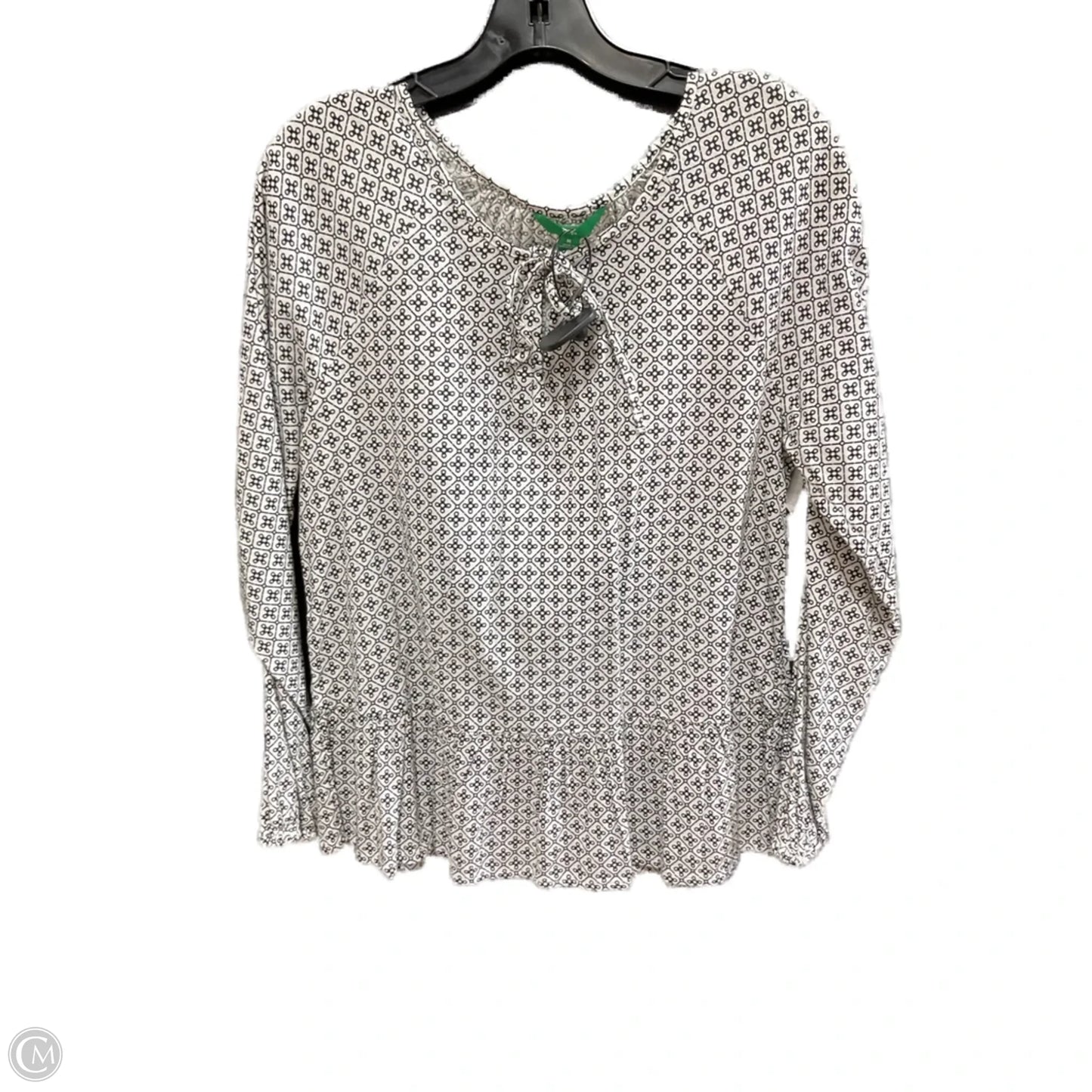 Top Long Sleeve By Dip In Black & Cream, Size: M