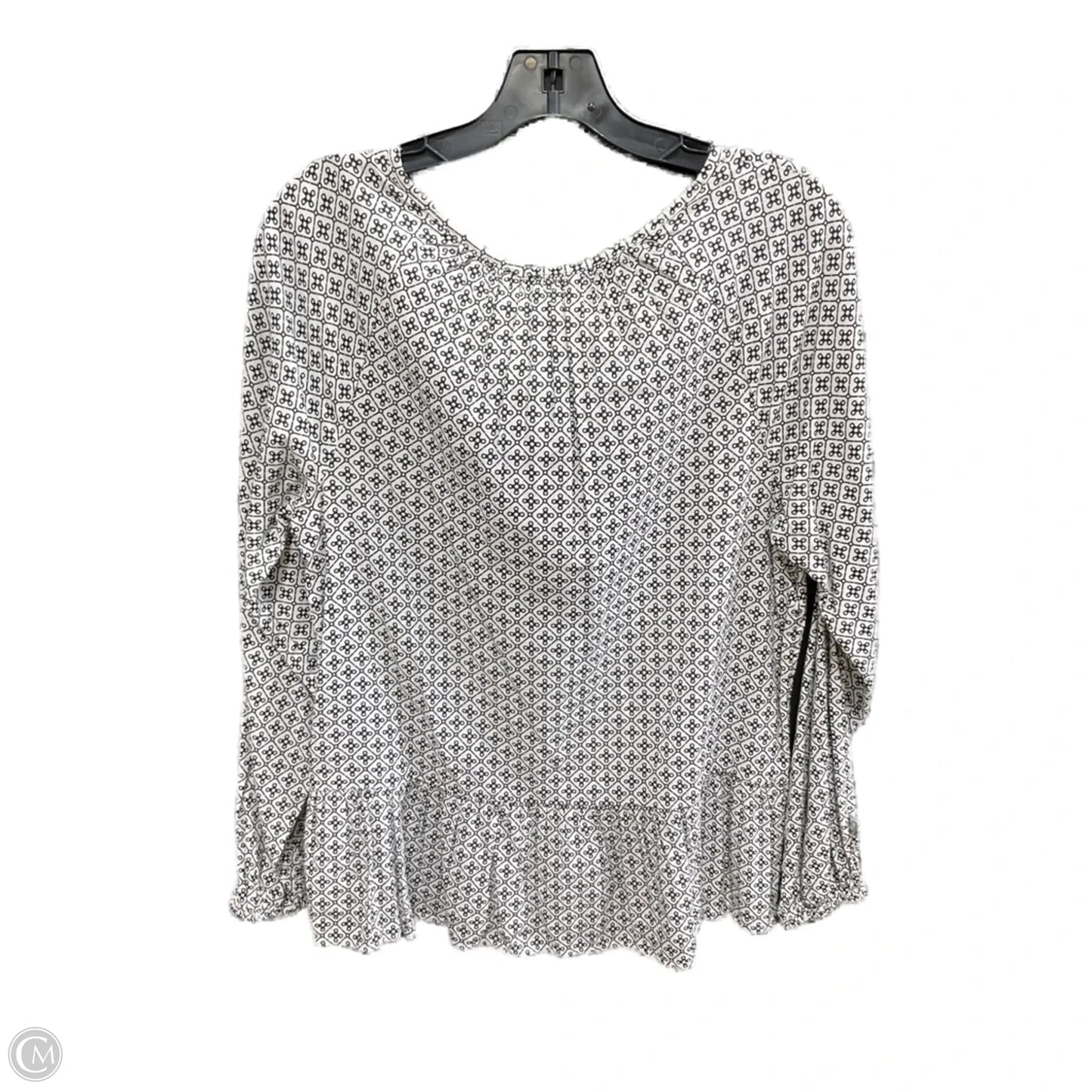 Top Long Sleeve By Dip In Black & Cream, Size: M