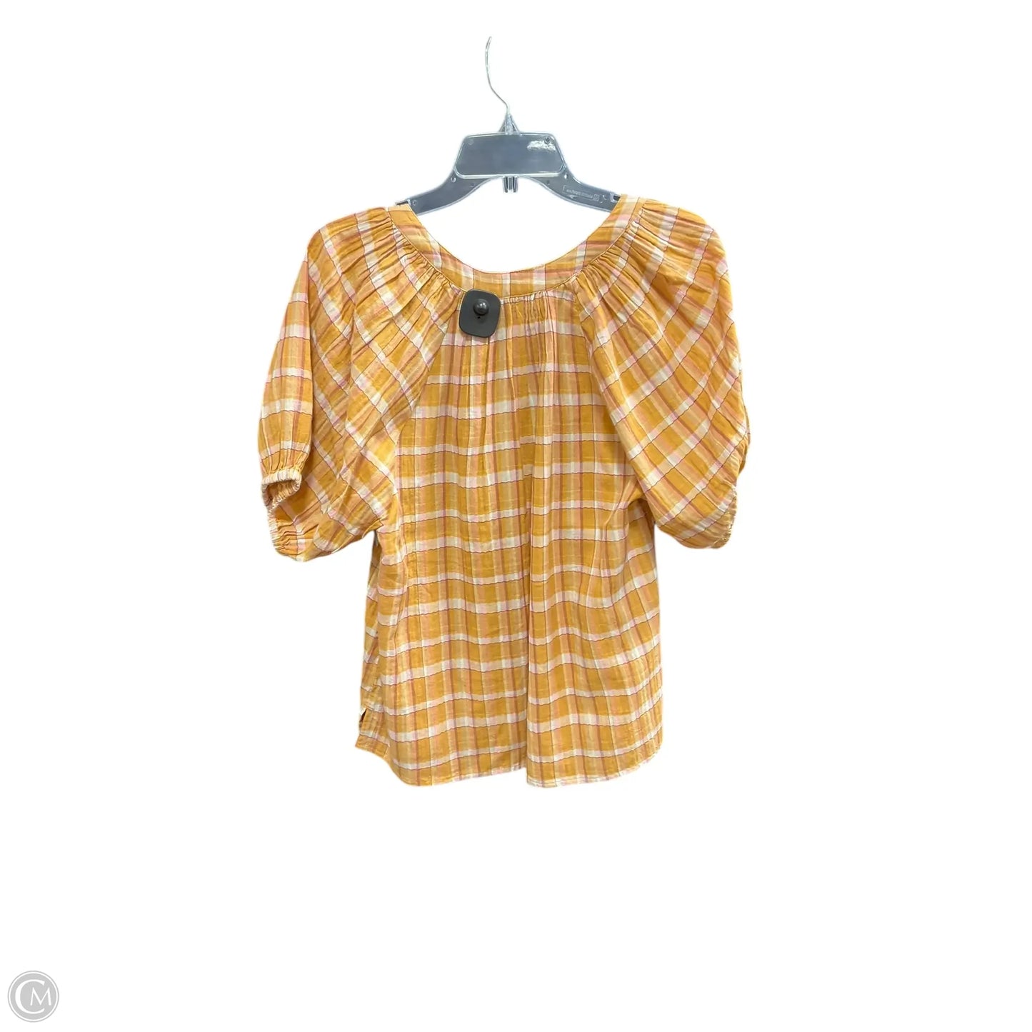 Top Short Sleeve By Loft In Red & Tan, Size: M