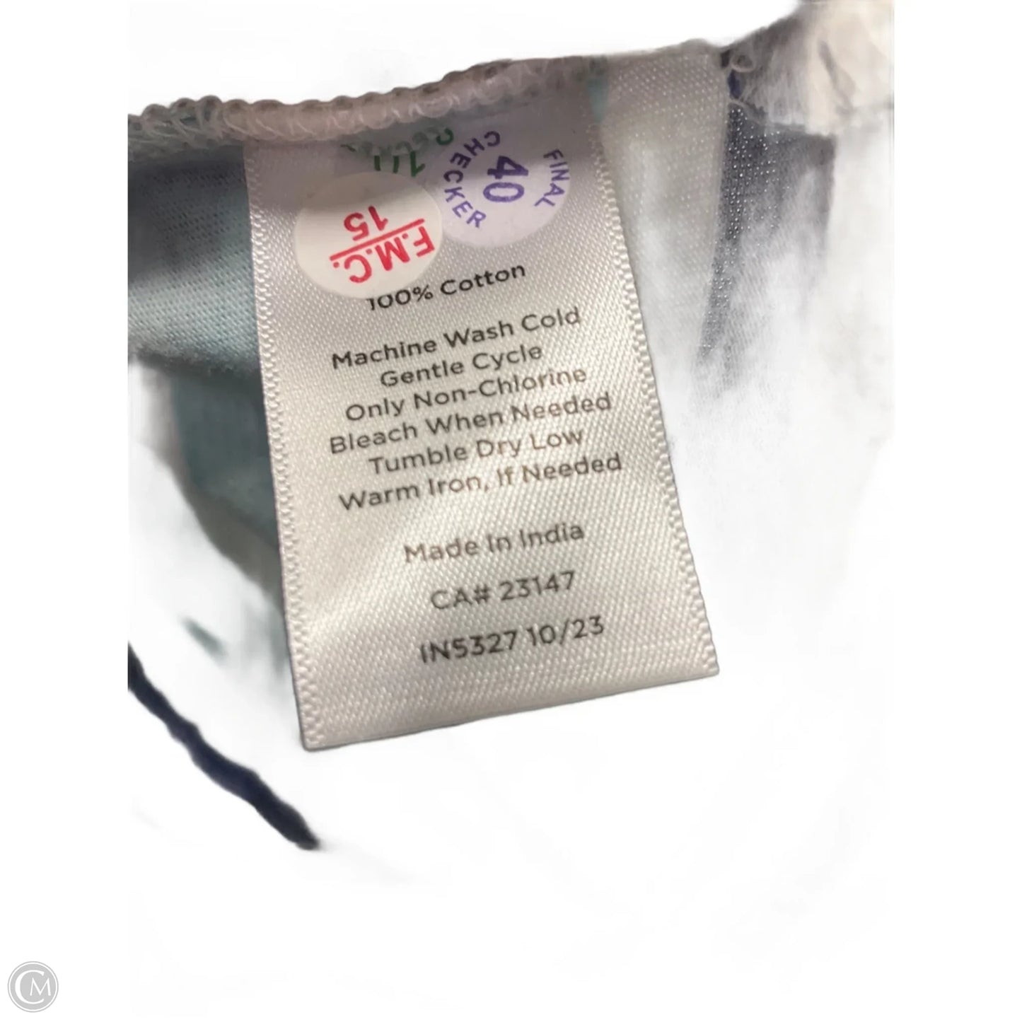 Top Long Sleeve By Talbots In Blue & White, Size: S