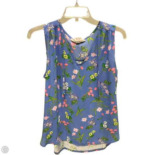 Top Sleeveless By Loft In Blue, Size: S