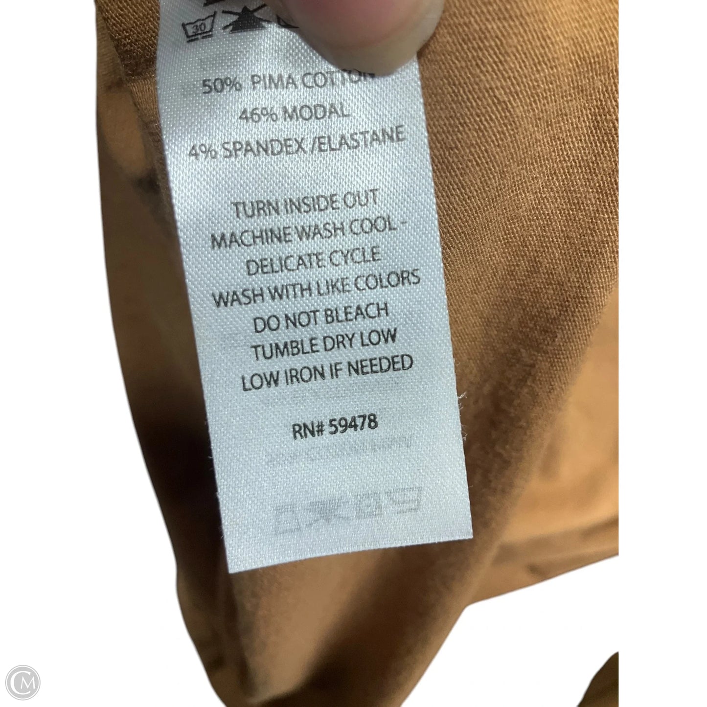 Top 3/4 Sleeve By Tahari By Arthur Levine In Tan, Size: L