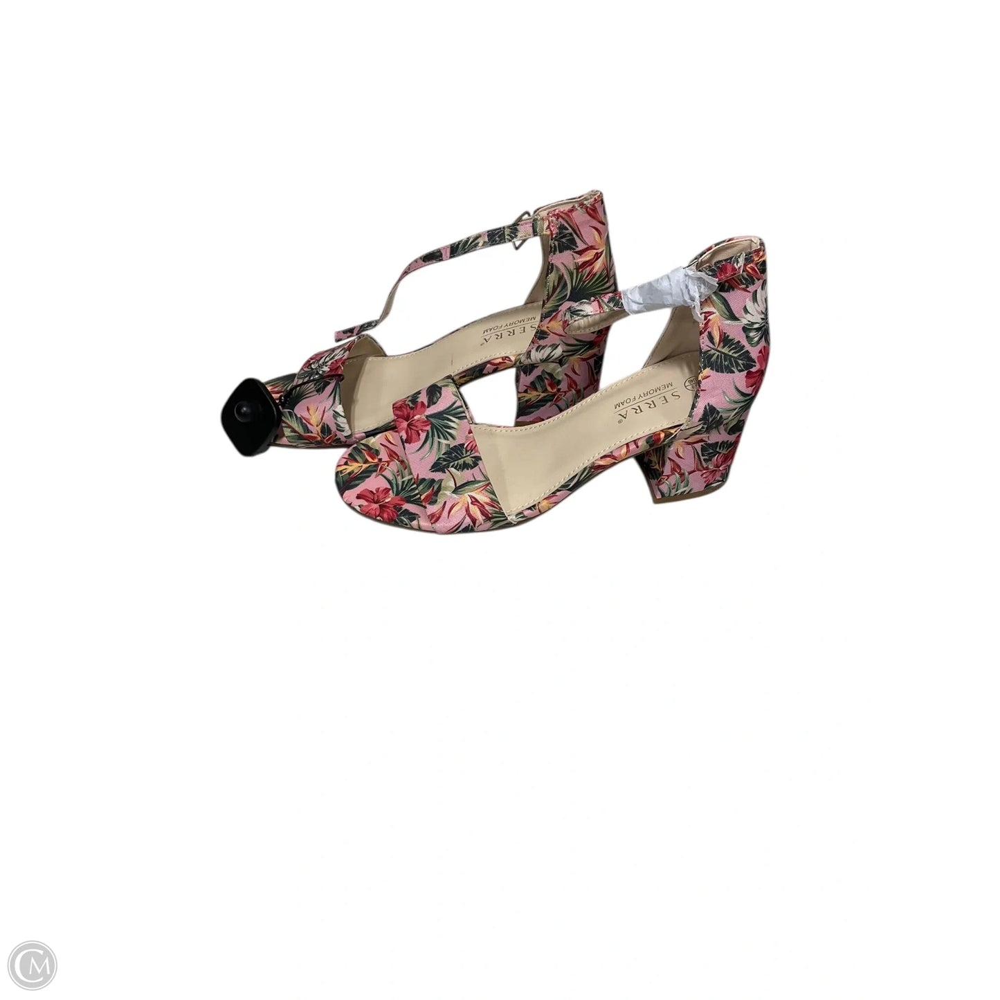 Sandals Heels Block By Serra In Tropical Print, Size: 9