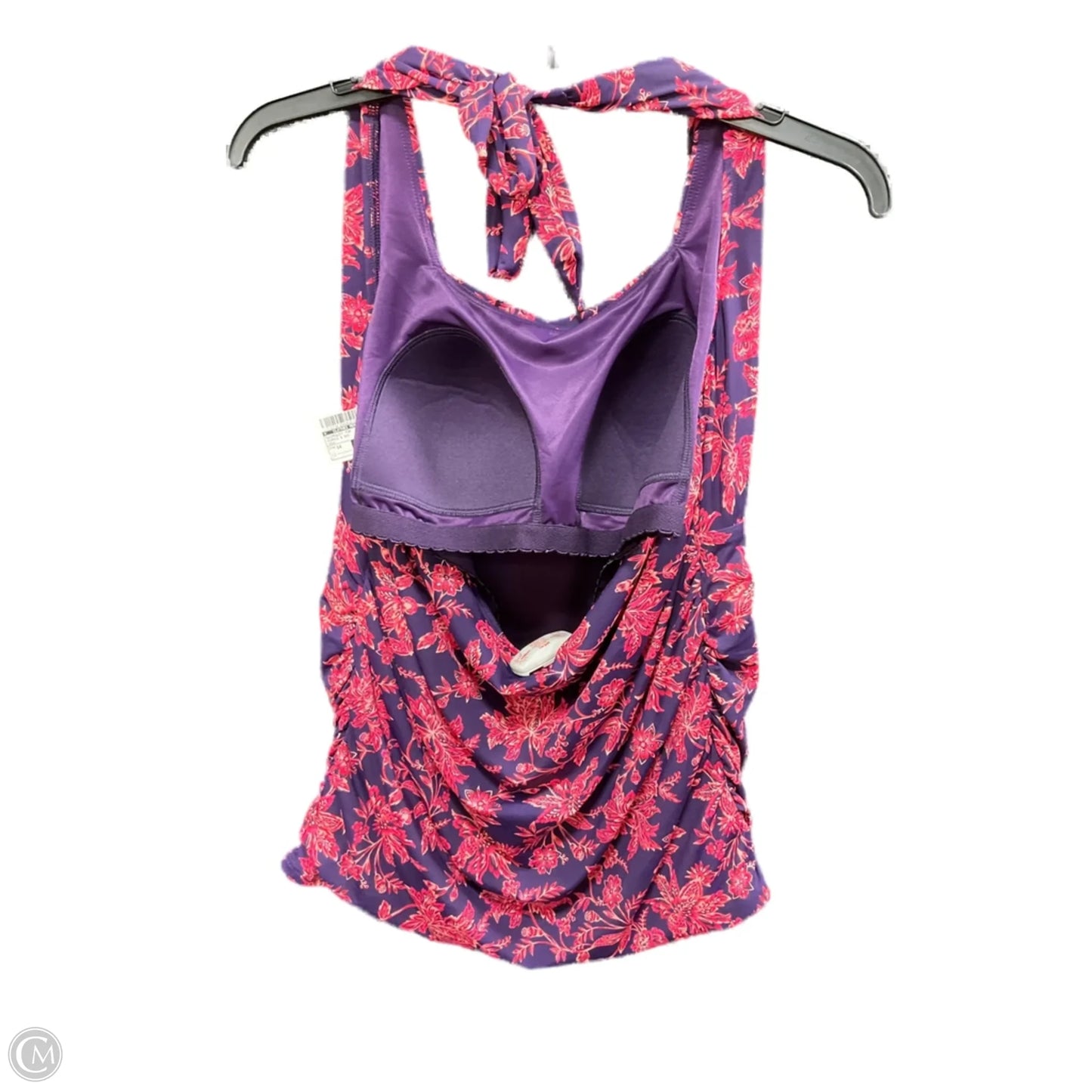 Swimsuit Top By Clothes Mentor In Purple & Red, Size: 14