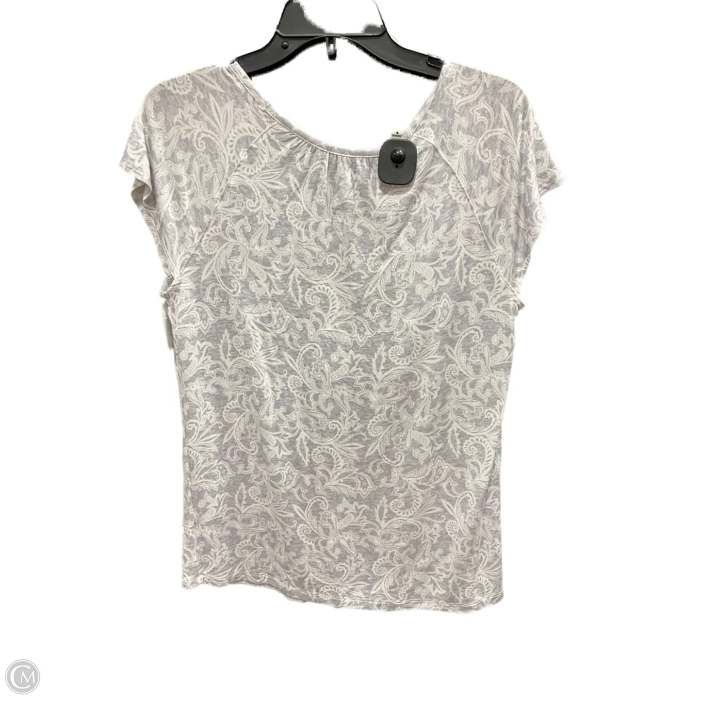Top Short Sleeve By Croft And Barrow In Grey & White, Size: S