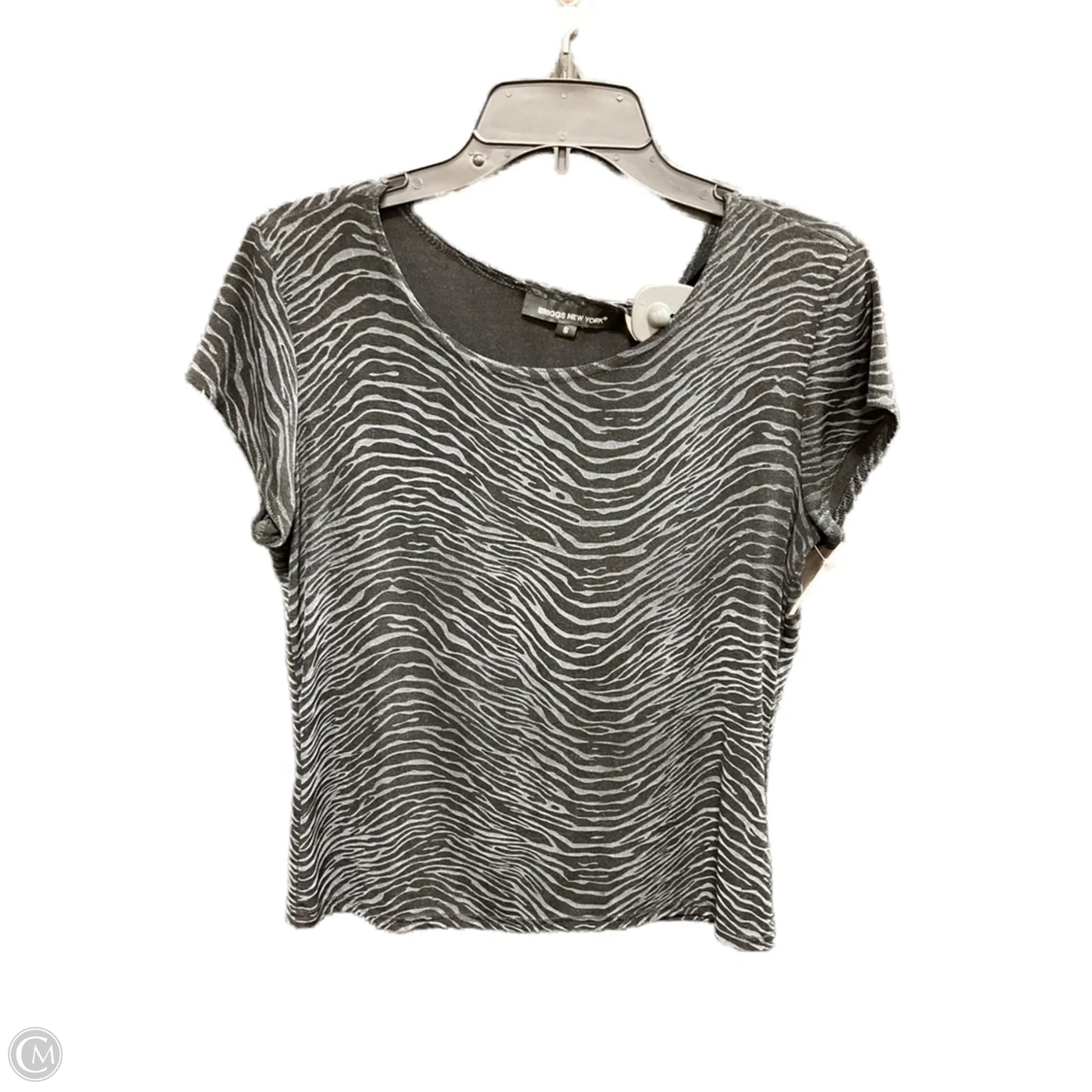 Top Short Sleeve By Briggs In Black & Grey, Size: S