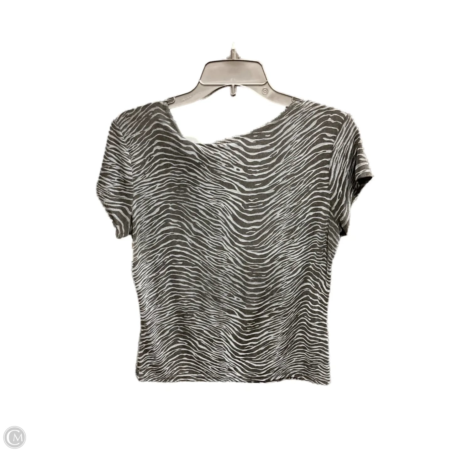 Top Short Sleeve By Briggs In Black & Grey, Size: S