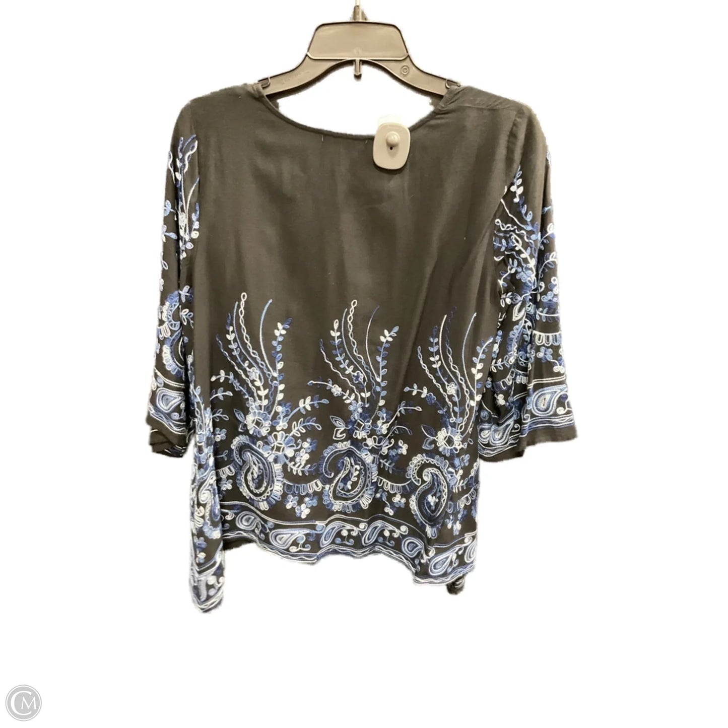 Top Short Sleeve By Karen Scott In Black & Blue, Size: Xs