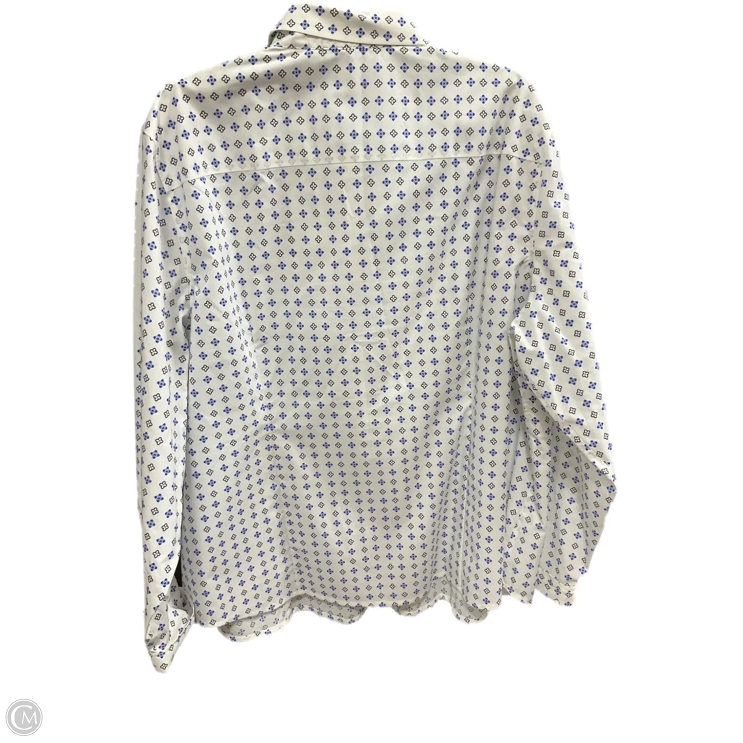 Blouse Long Sleeve By Jones New York In Blue & White, Size: 3x
