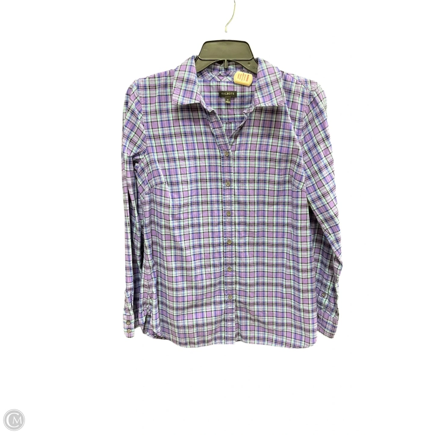 Blouse Long Sleeve By Talbots In Blue & Purple, Size: S