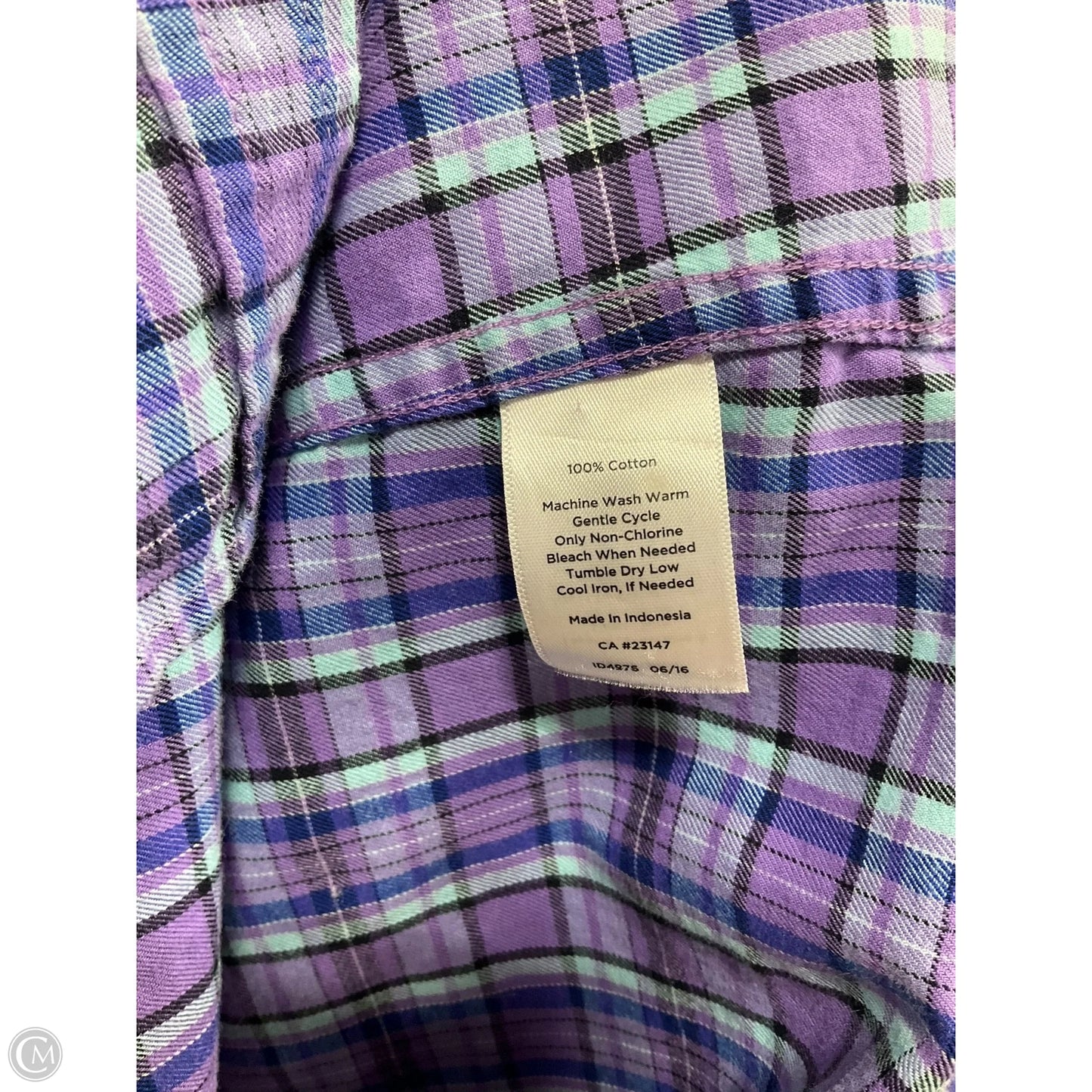 Blouse Long Sleeve By Talbots In Blue & Purple, Size: S