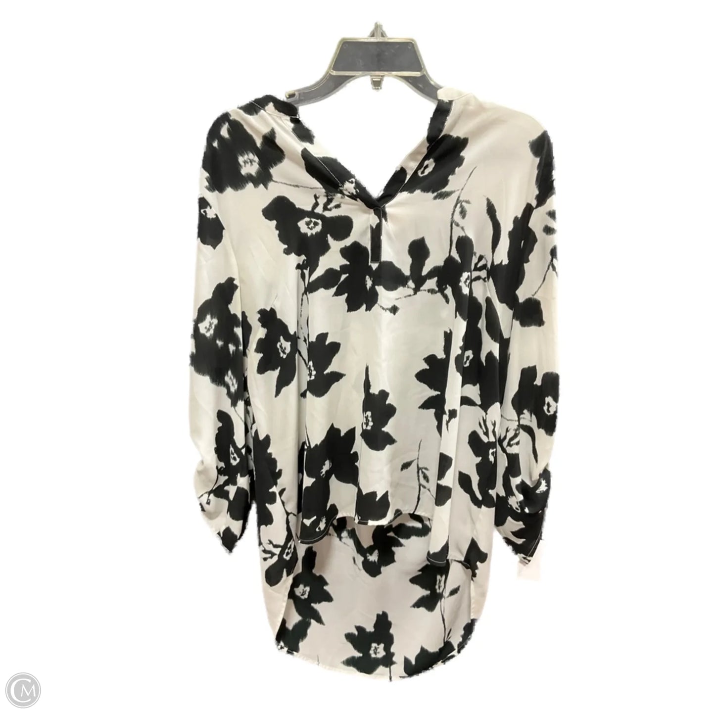 Top Long Sleeve By Daniel Rainn In Black & Cream, Size: Xl