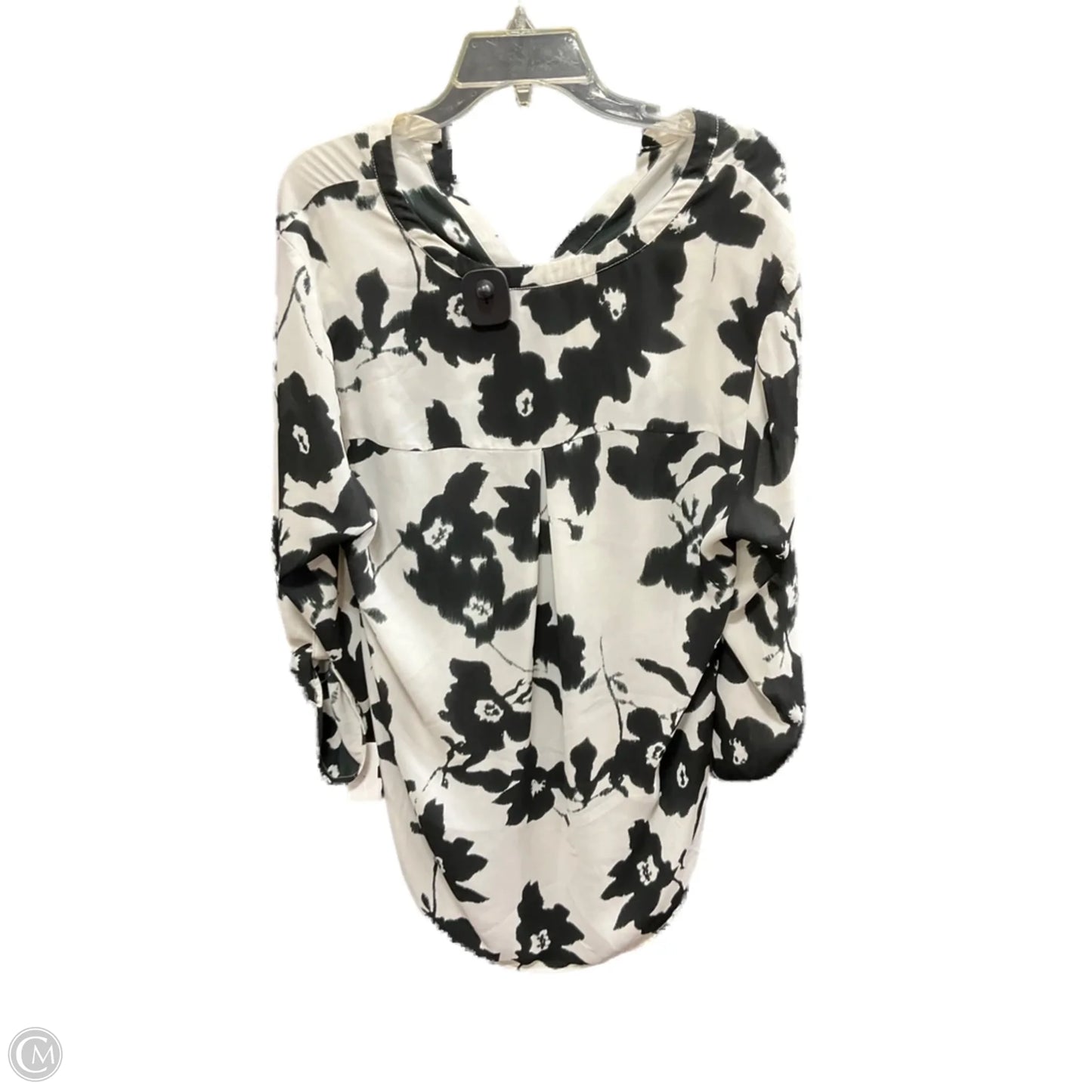 Top Long Sleeve By Daniel Rainn In Black & Cream, Size: Xl
