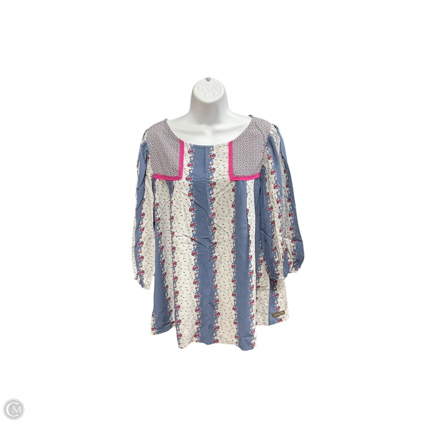 Top Long Sleeve By Matilda Jane In Blue & Pink, Size: S