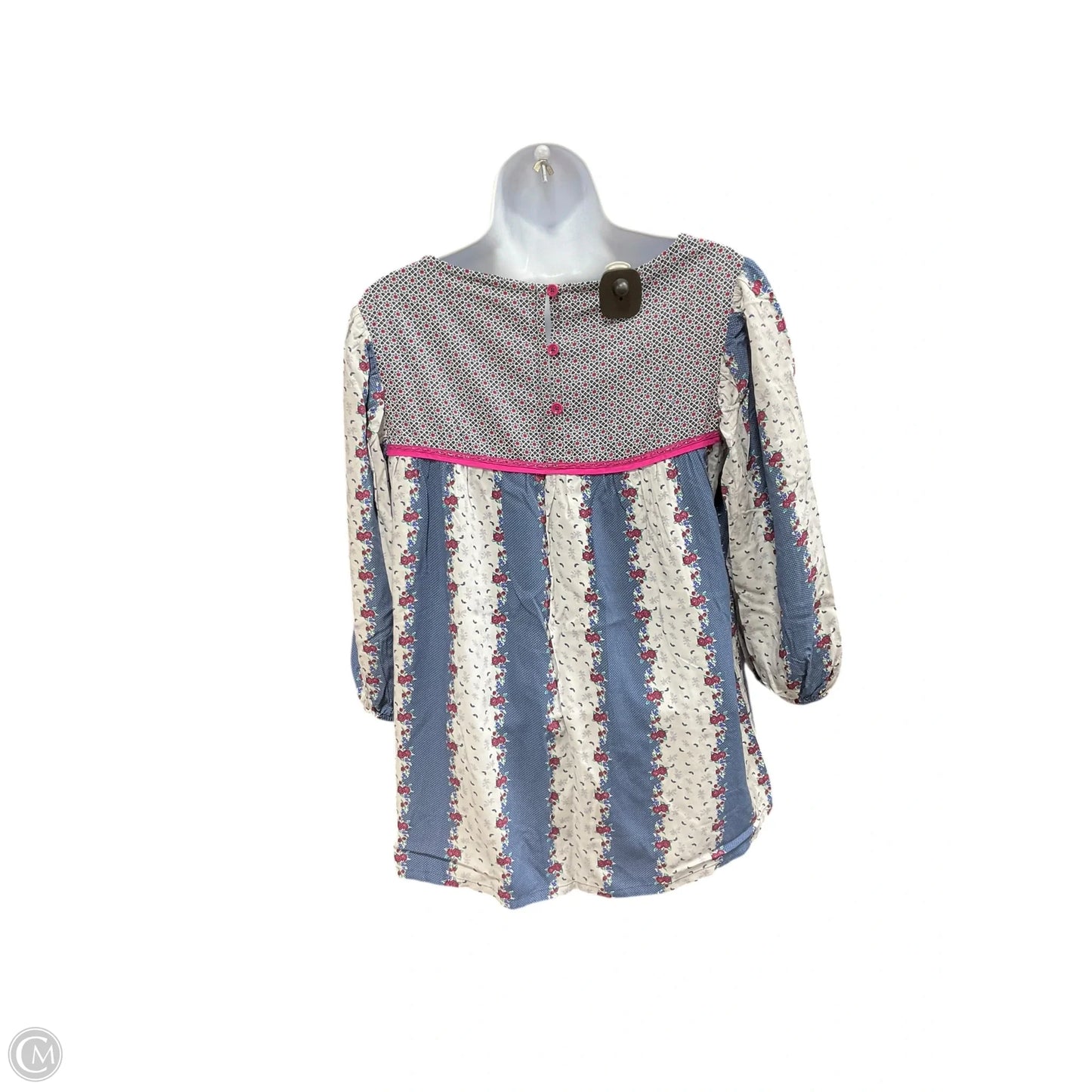 Top Long Sleeve By Matilda Jane In Blue & Pink, Size: S