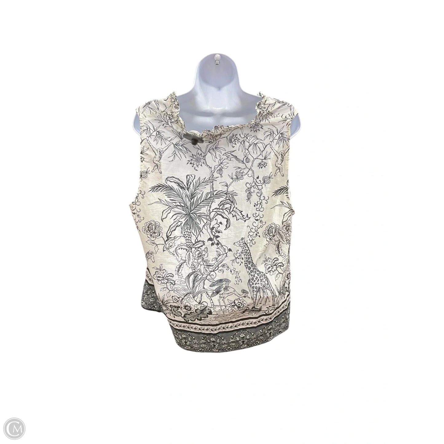 Top Sleeveless By Talbots In Black & Cream, Size: Xl