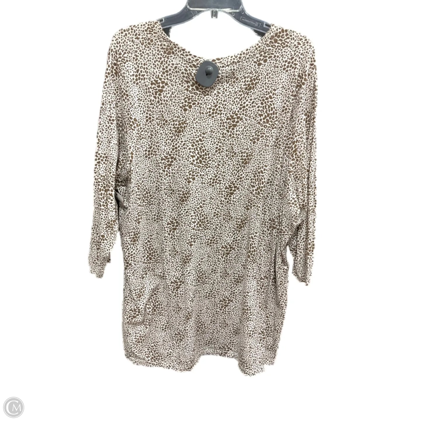 Top 3/4 Sleeve By Lands End In Leopard Print, Size: 3x
