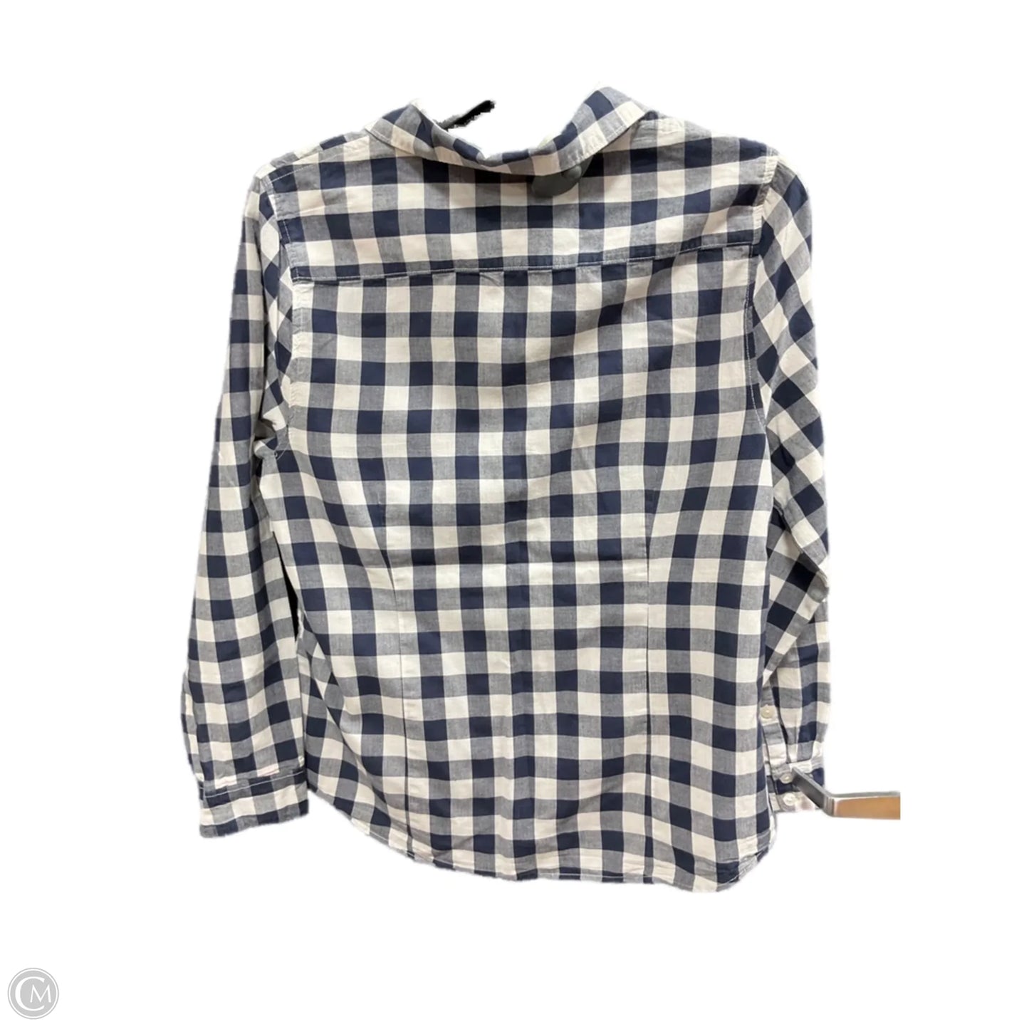 Blouse Long Sleeve By Crown And Ivy In Blue & White, Size: L