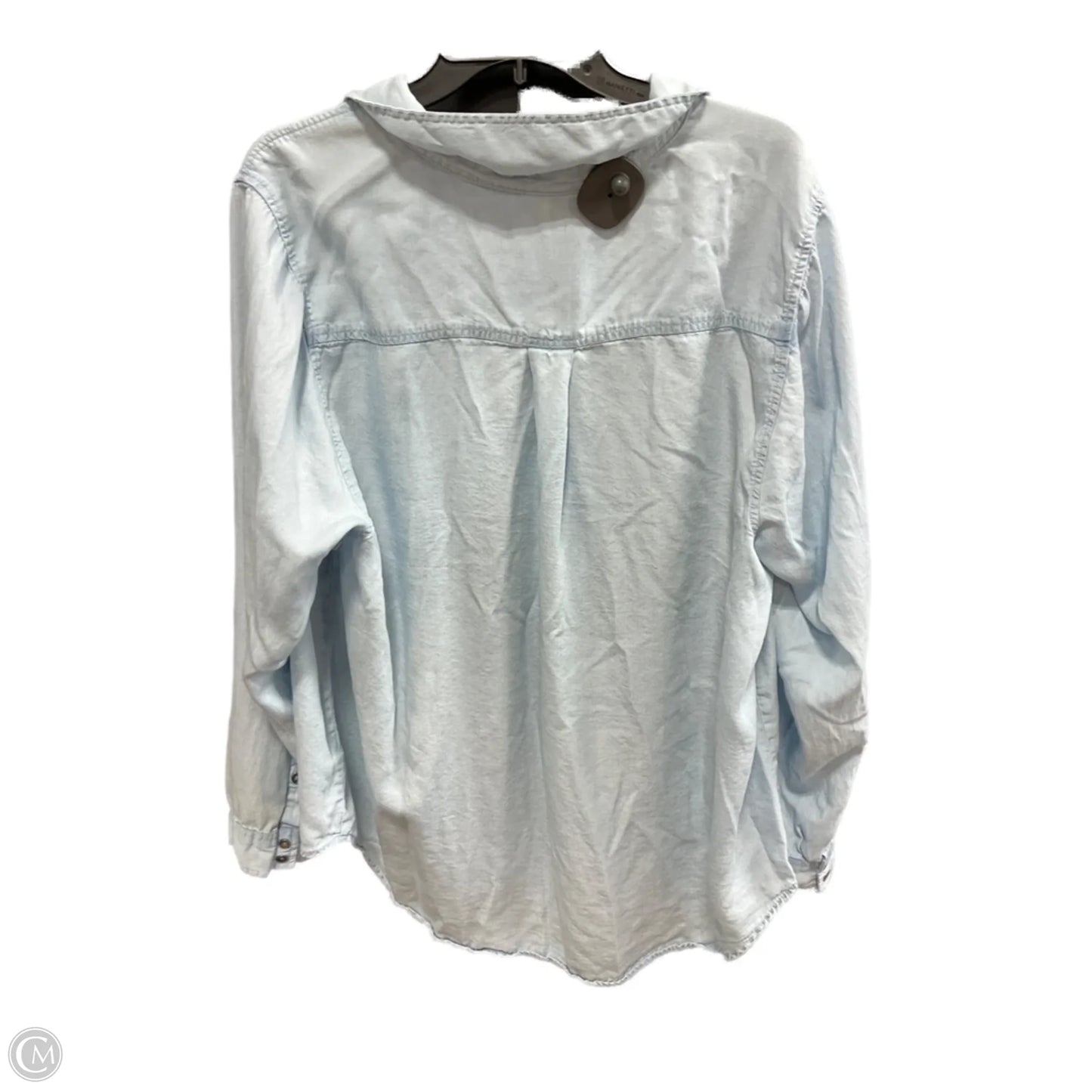 Blouse Long Sleeve By Torrid In Blue, Size: 1x