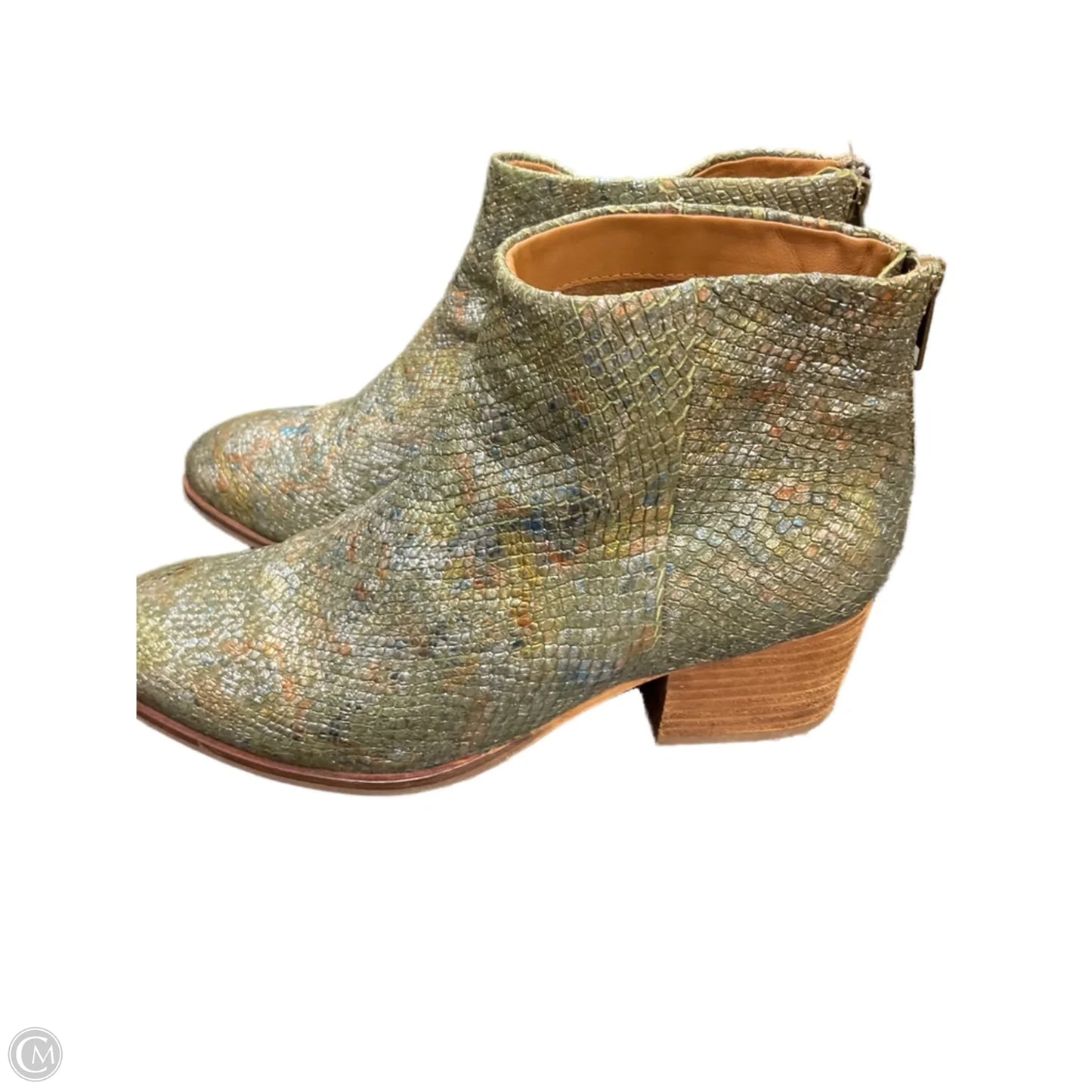 Boots Ankle Heels By Seychelles In Gold & Green, Size: 8