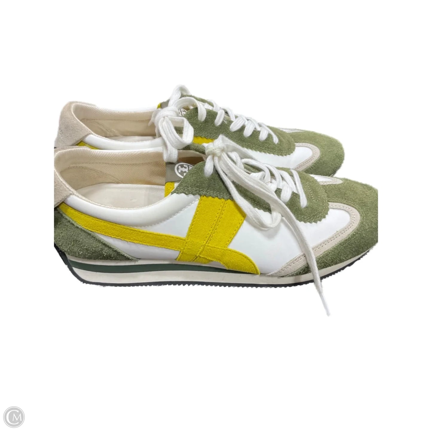 Shoes Designer By Tory Burch In Green & Yellow, Size: 9.5