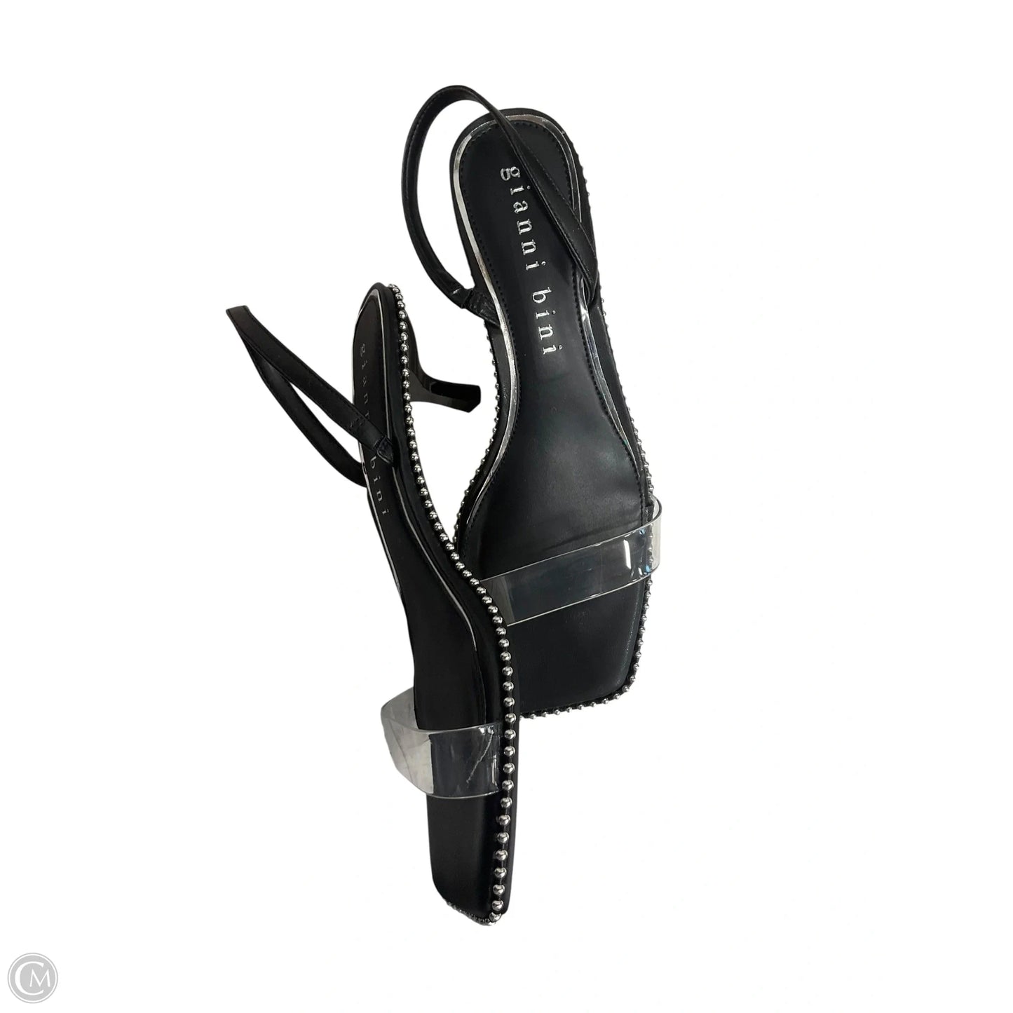 Shoes Heels Kitten By Gianni Bini In Black & Silver, Size: 9.5