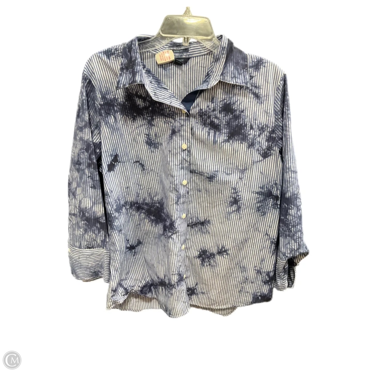Blouse Long Sleeve By West Bound In Blue, Size: L