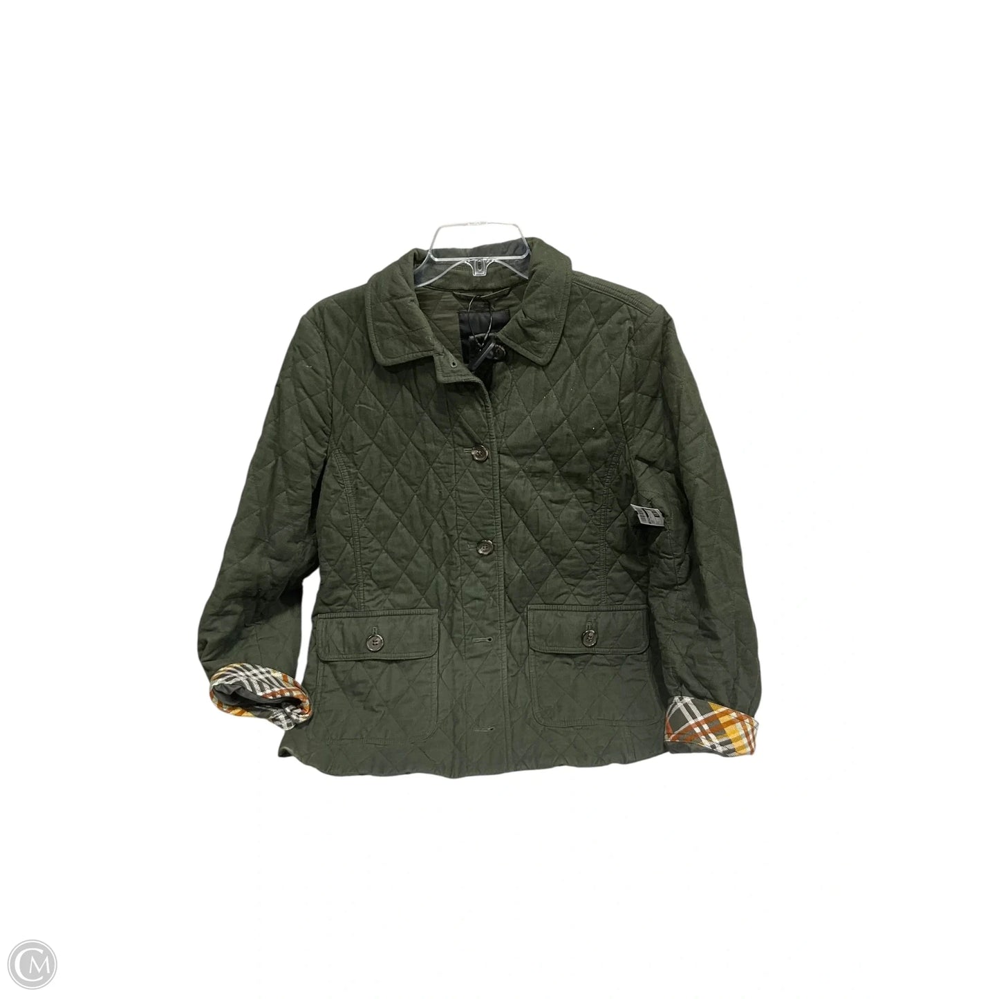 Jacket Puffer & Quilted By Talbots In Green, Size: L