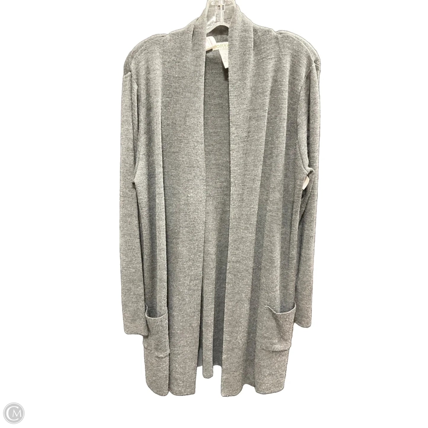Sweater Cardigan By Orvis In Grey, Size: L