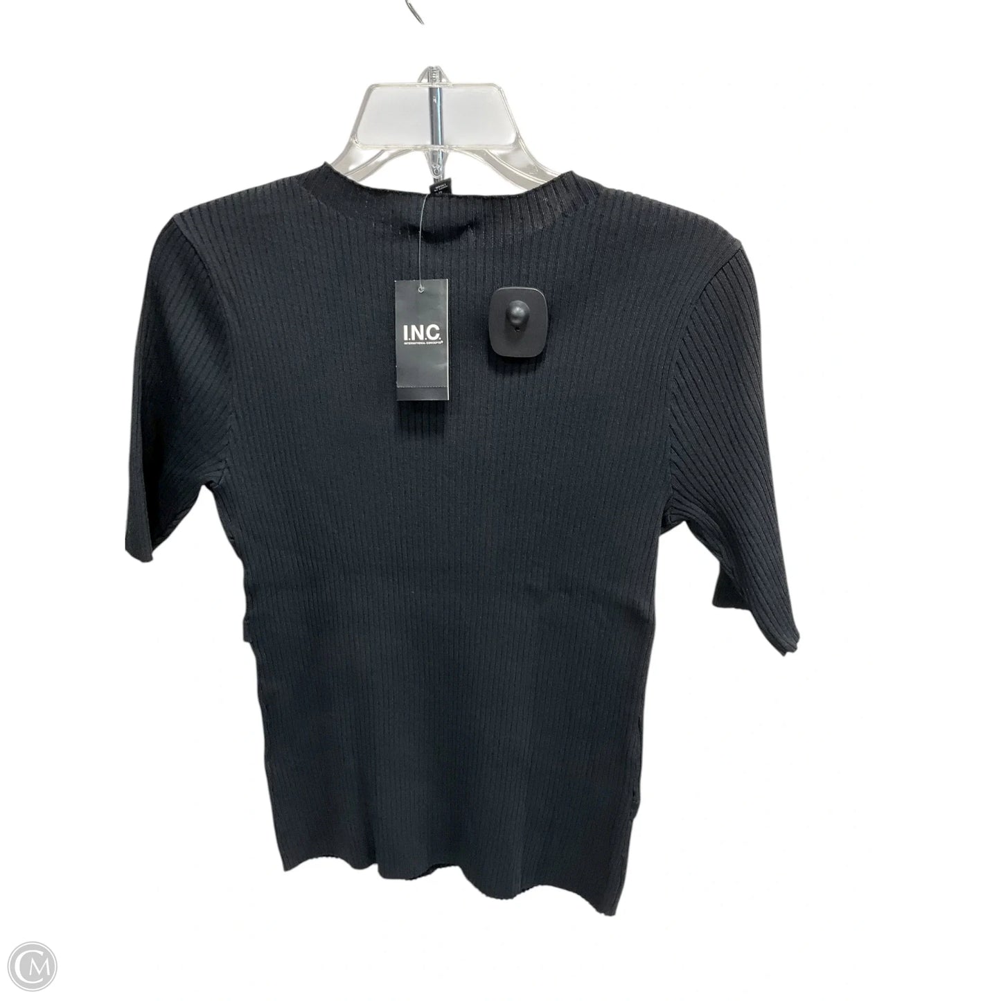 Top Short Sleeve By Inc In Black, Size: M