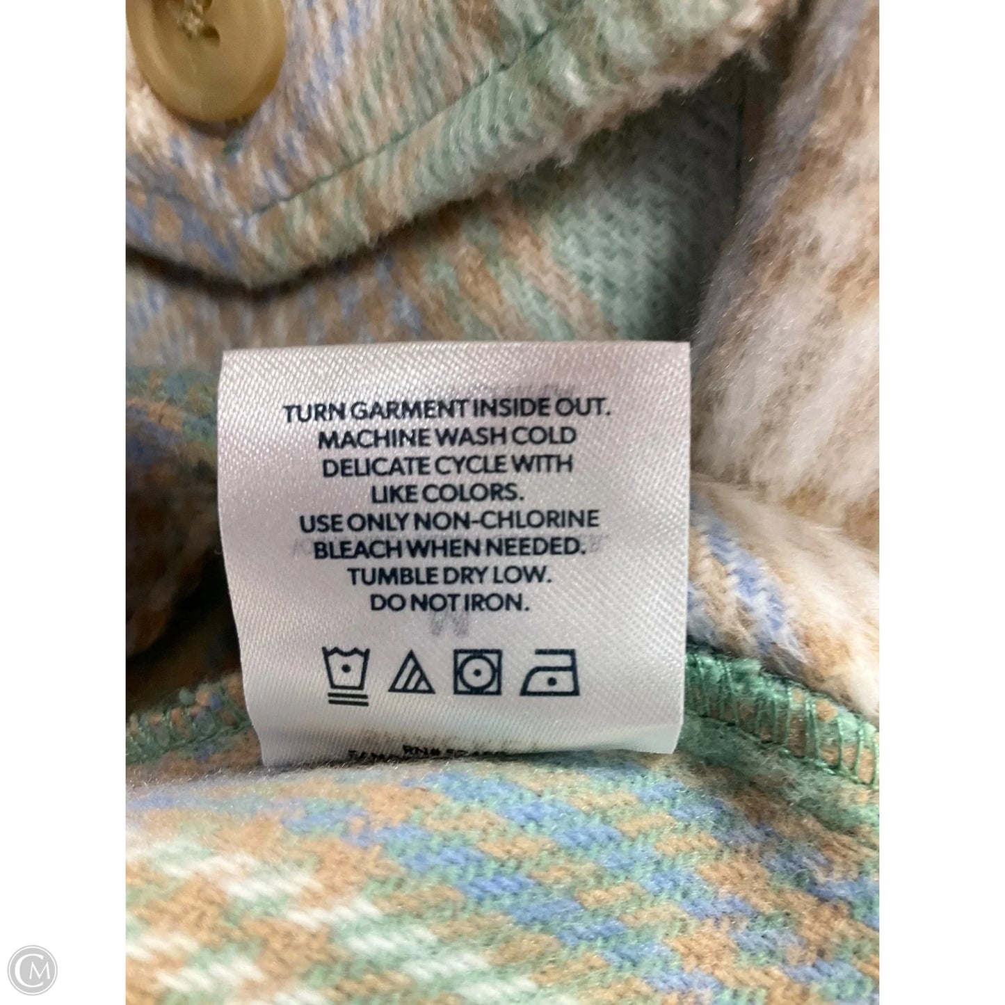 Jacket Shirt By Members Mark In Green & Tan, Size: M