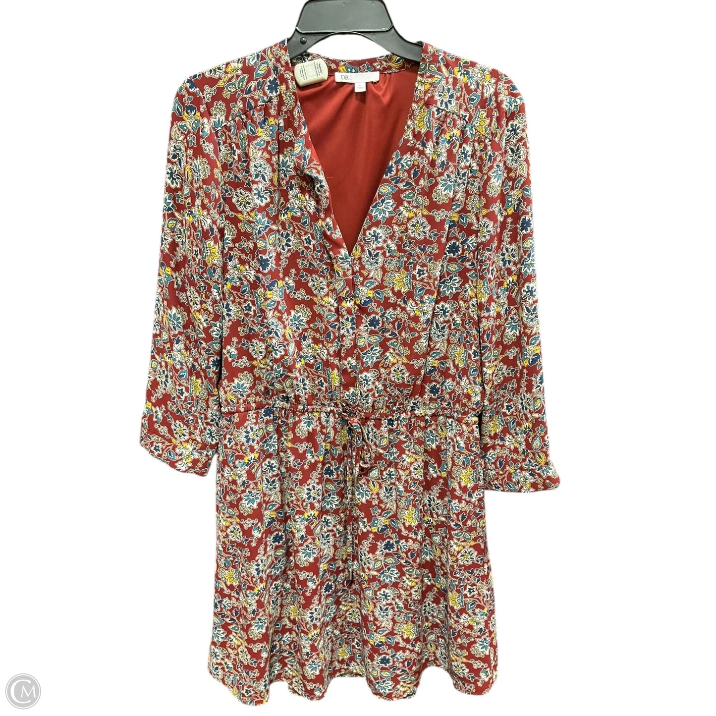 Dress Casual Midi By Dr2 In Red & Yellow, Size: L