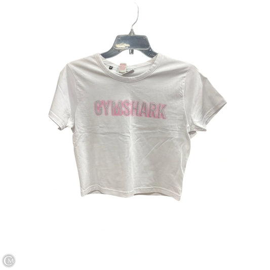 Athletic Top Short Sleeve By Gym Shark In Pink & White, Size: S