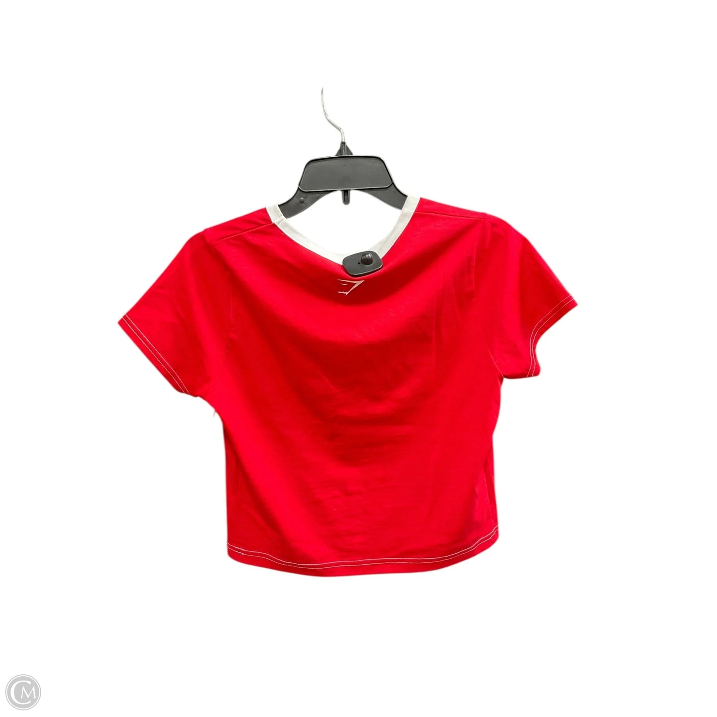 Athletic Top Short Sleeve By Gym Shark In Red & White, Size: S