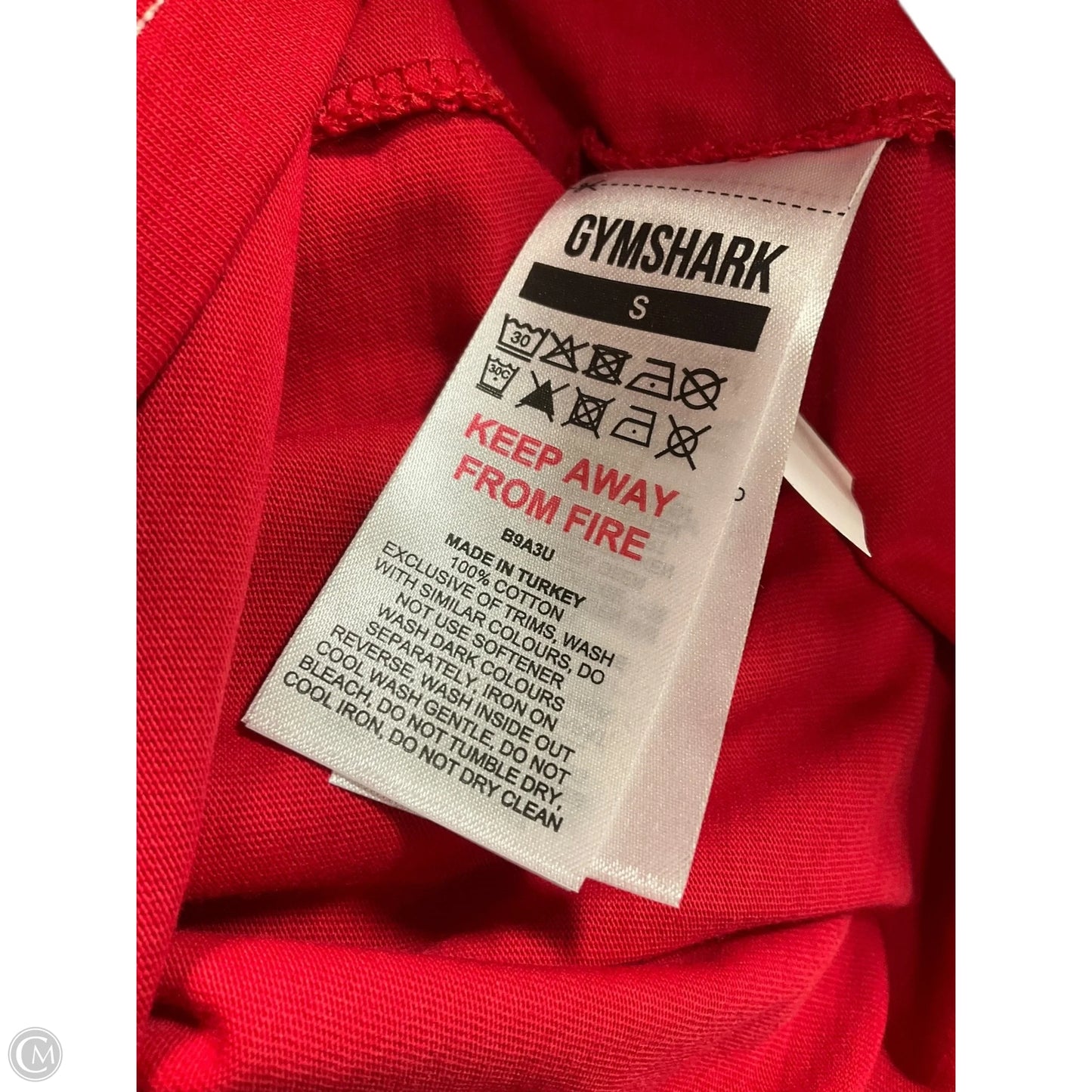 Athletic Top Short Sleeve By Gym Shark In Red & White, Size: S