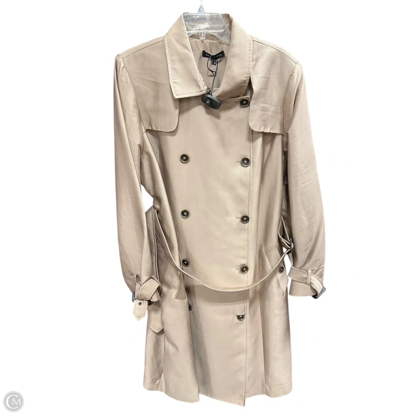 Coat Trench Coat By Clothes Mentor In Tan, Size: 3x