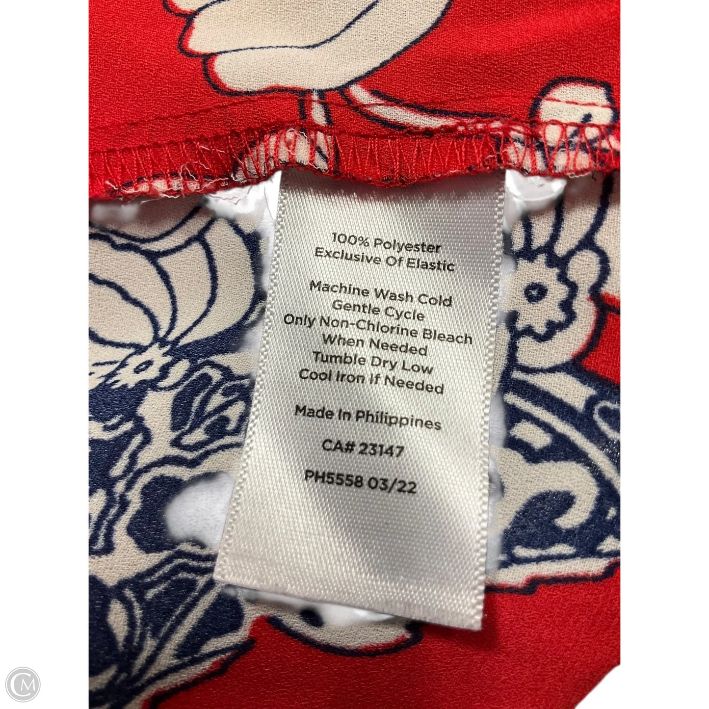 Top Long Sleeve By Talbots In Red & White, Size: 2x