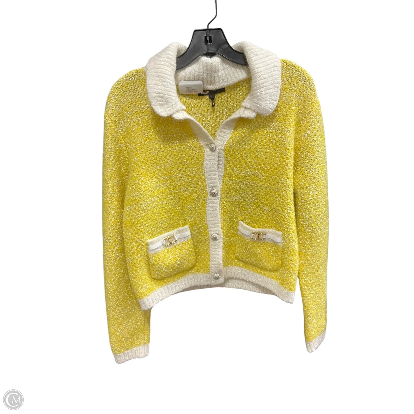 Sweater Cardigan By Clothes Mentor In Yellow, Size: S