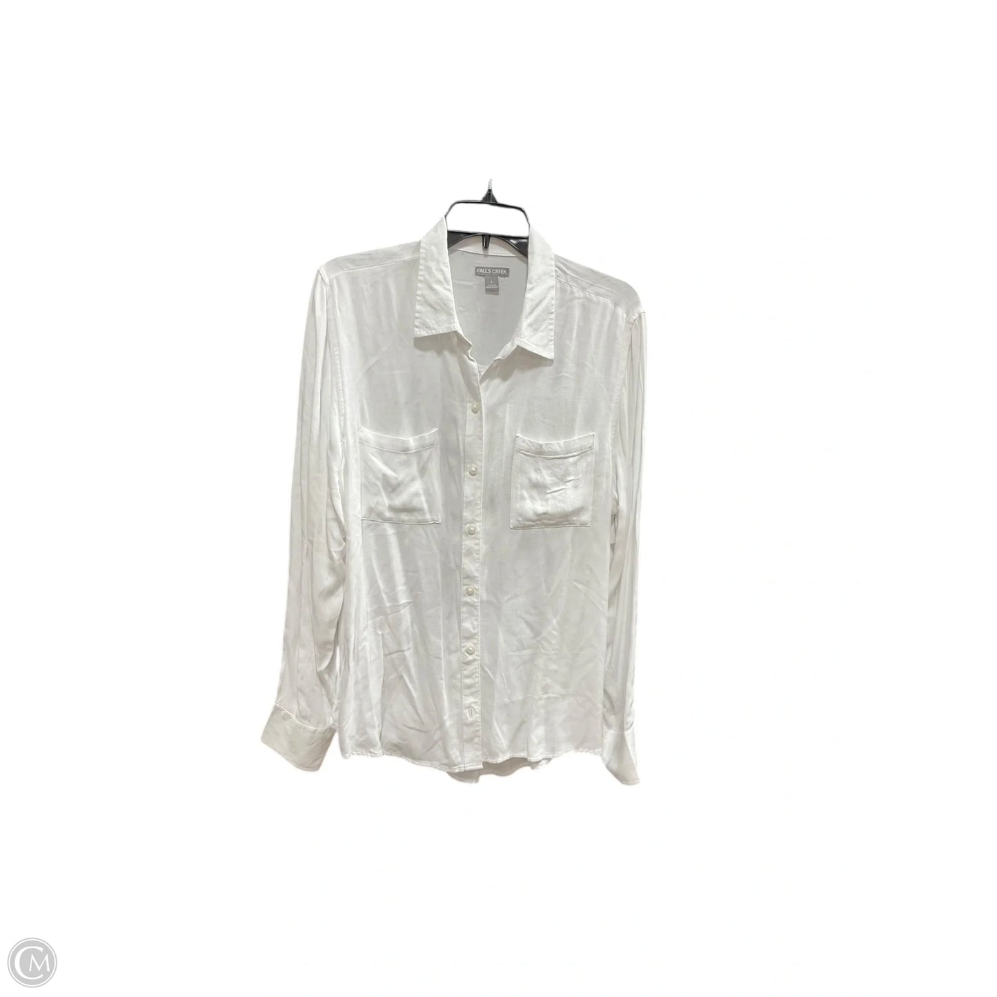 Blouse Long Sleeve By Falls Creek In White, Size: L
