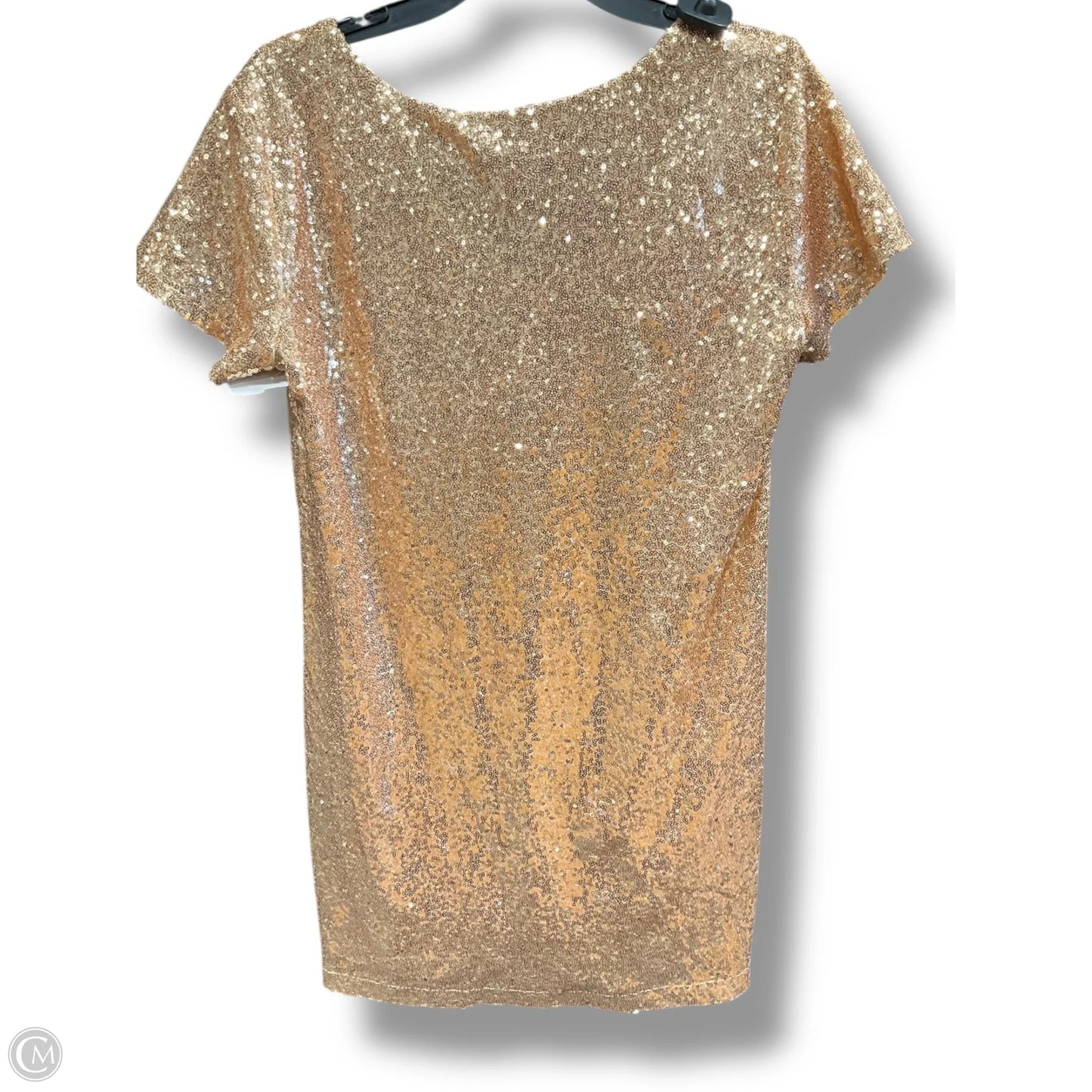 Dress Party Short By Clothes Mentor In Gold, Size: L