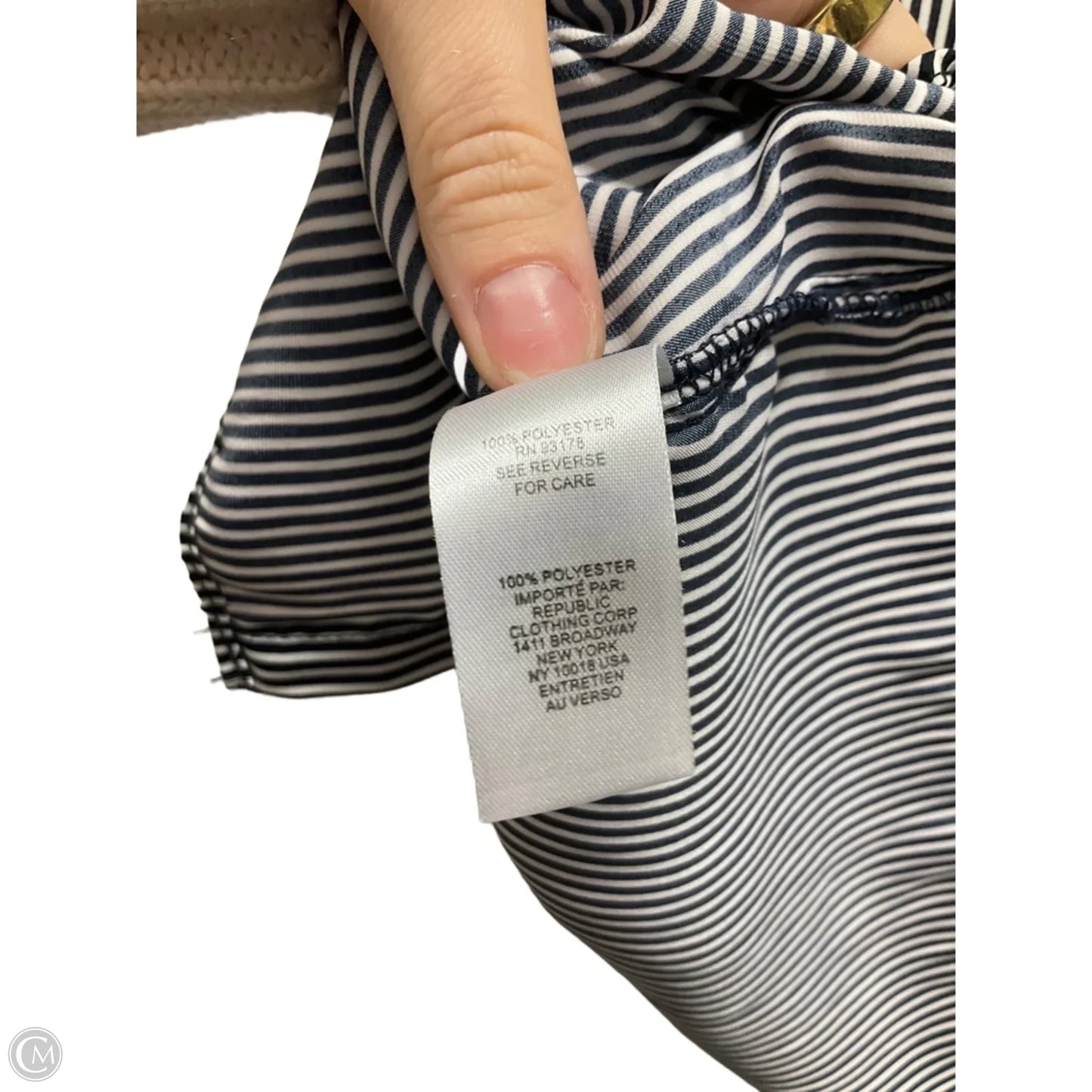 Top Short Sleeve By Tahari In Black & White, Size: M