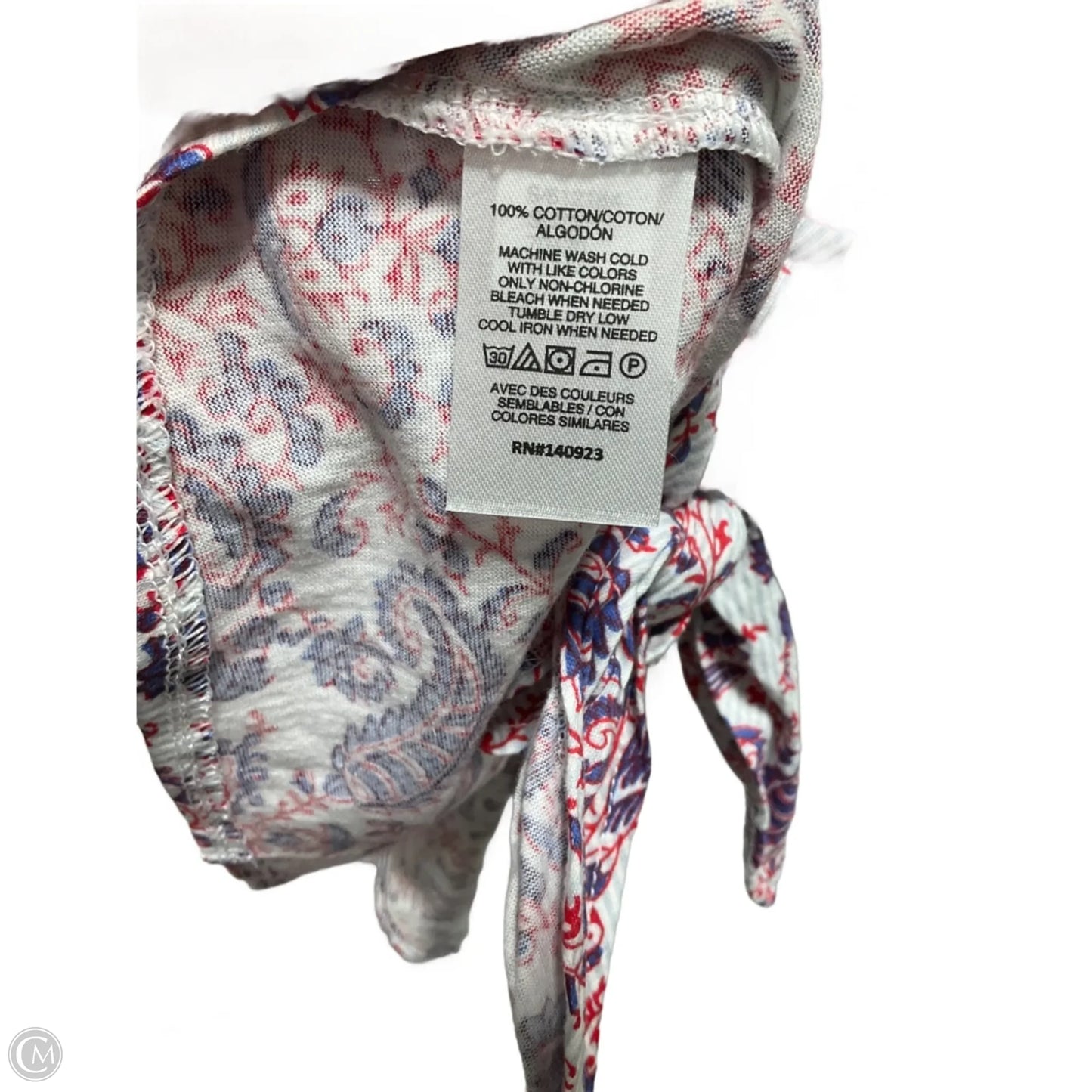 Top Short Sleeve By Loft In Blue & Red, Size: L