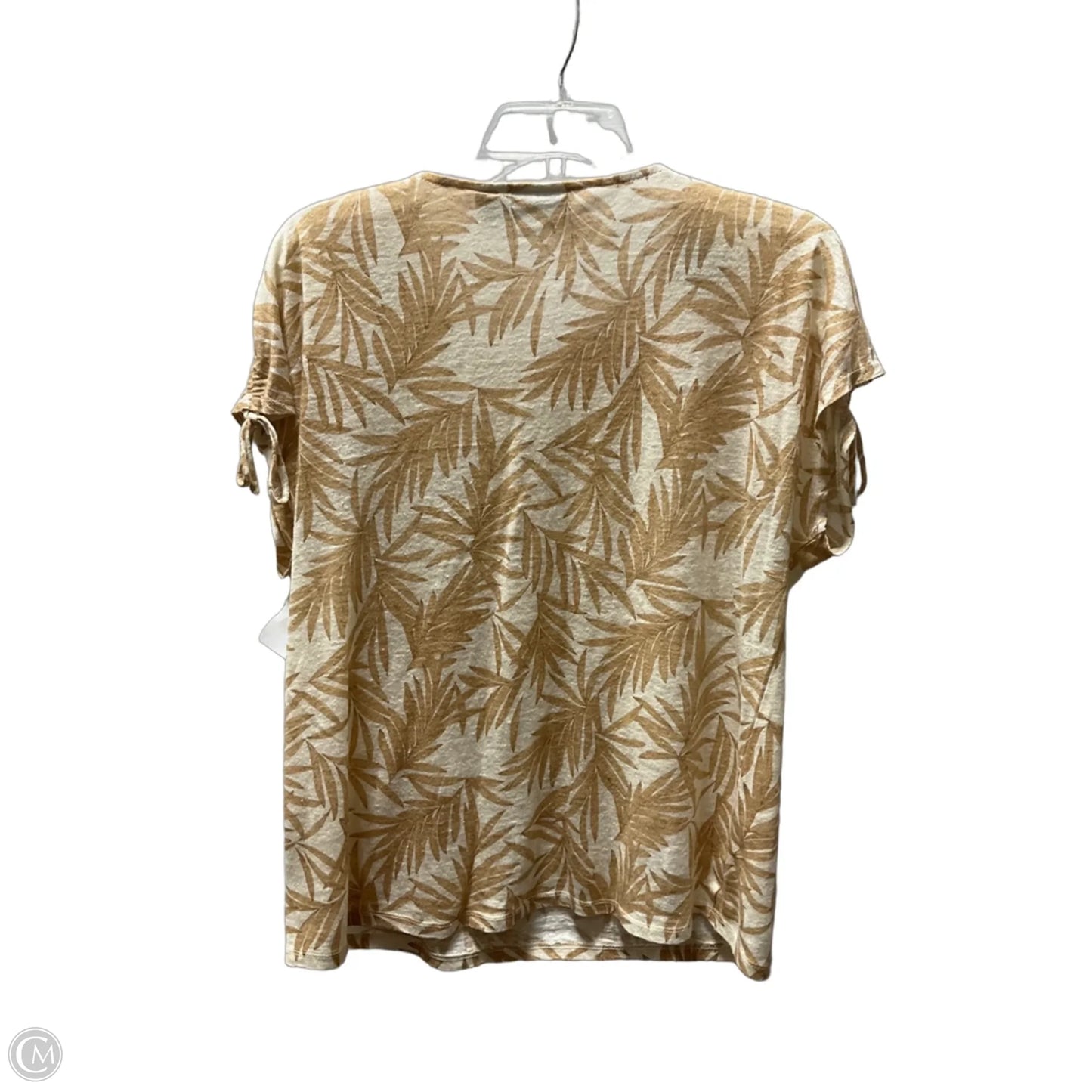 Top Short Sleeve By Nicole By Nicole Miller In Brown & Cream, Size: M