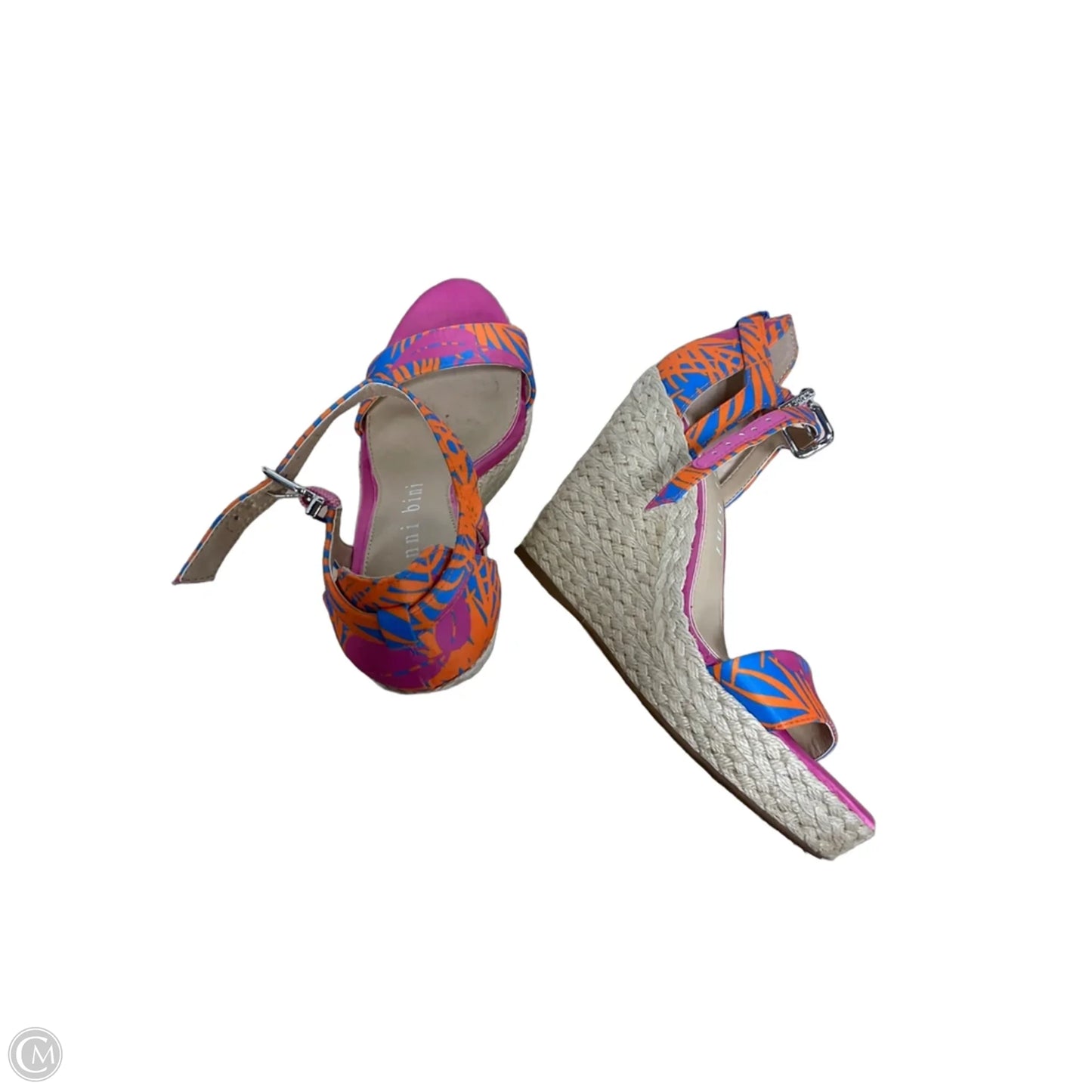 Sandals Heels Platform By Gianni Bini In Orange & Pink, Size: 7