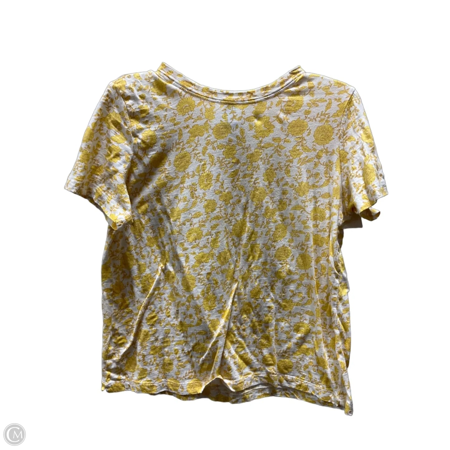 Top Short Sleeve By Loft In Yellow, Size: L